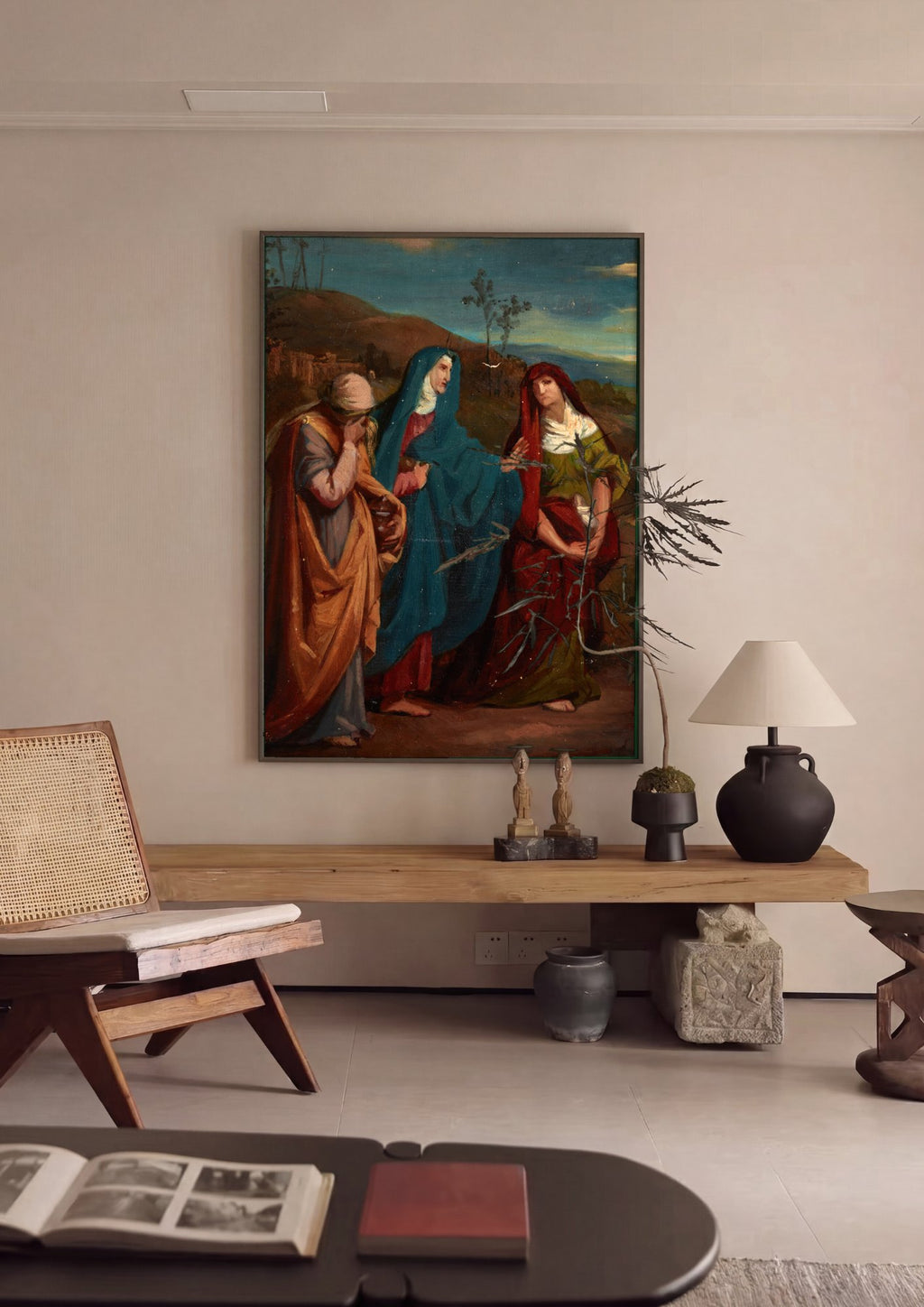 Quadro Decorativo Lamentação - Józef Simmler em ambiente decorado