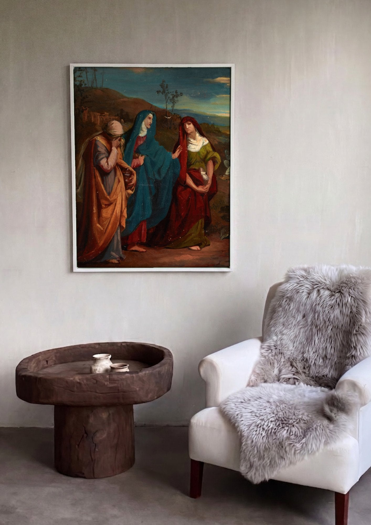 Quadro Decorativo Lamentação - Józef Simmler em ambiente decorado
