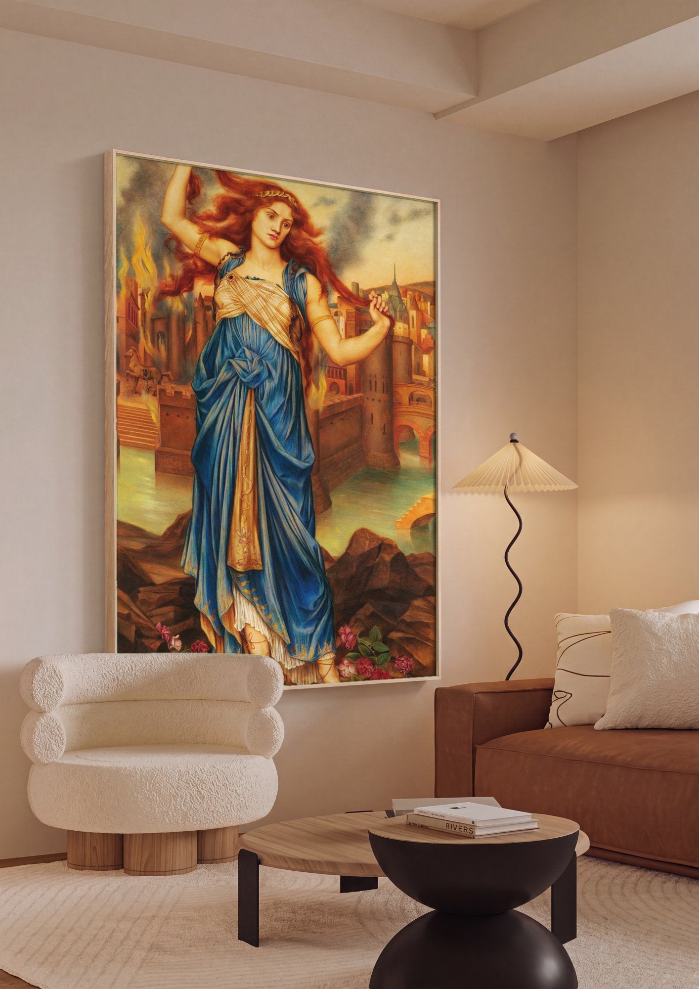 Quadro Decorativo Cassandra - Evelyn De Morgan em ambiente decorado