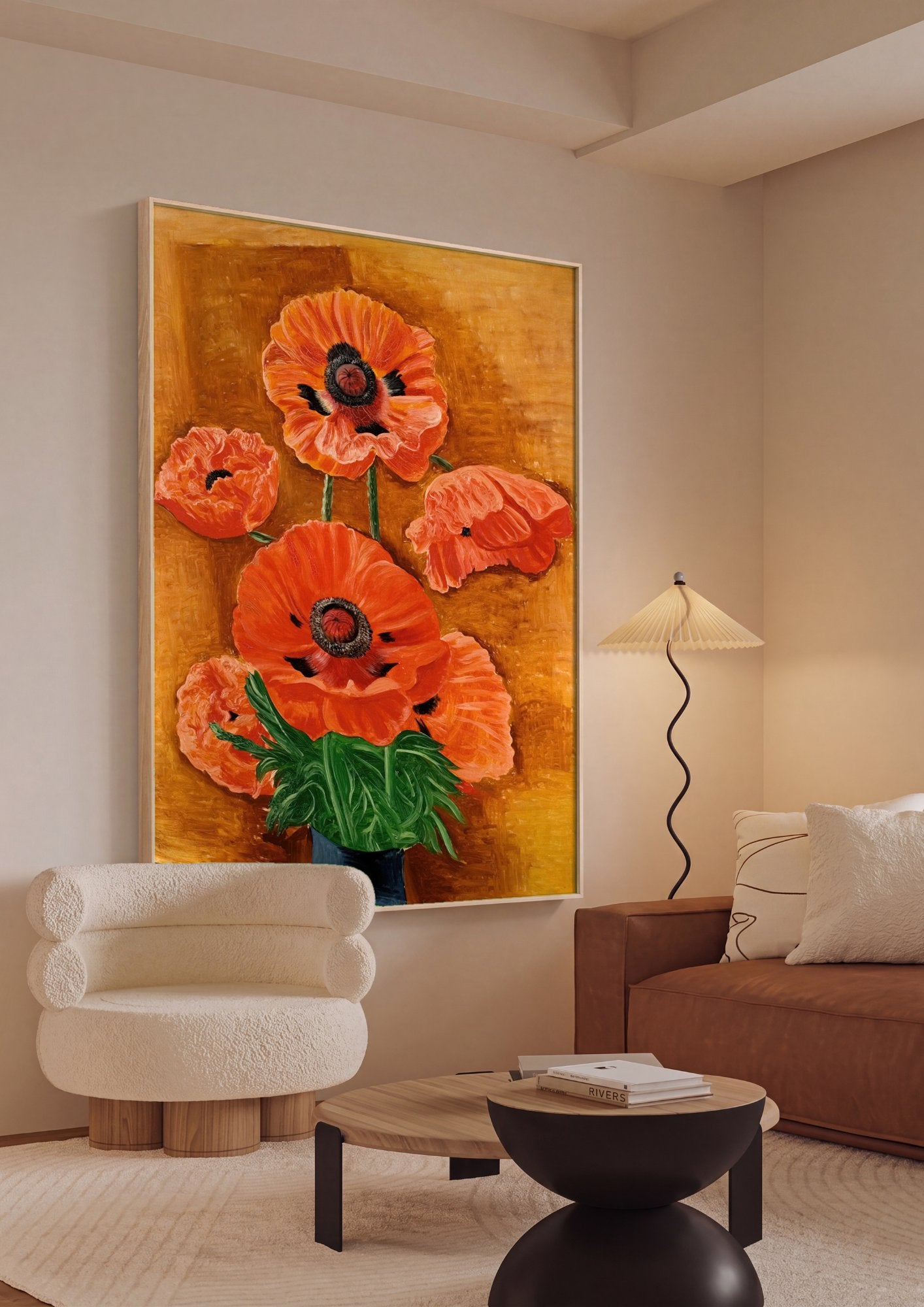 Quadro Decorativo Papoulas Vibrantes - Moïse Kisling em ambiente decorado