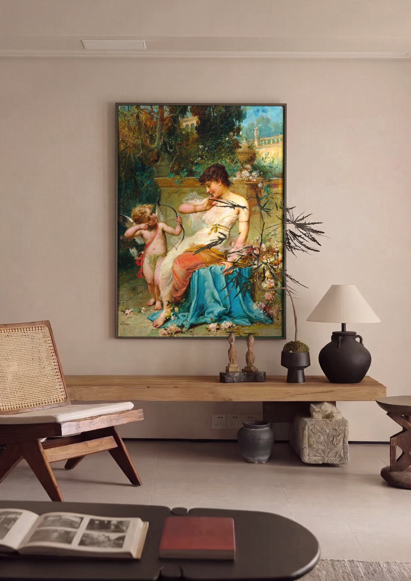 Quadro Decorativo Cenas Míticas de Amor - Hans Zatzka em ambiente decorado