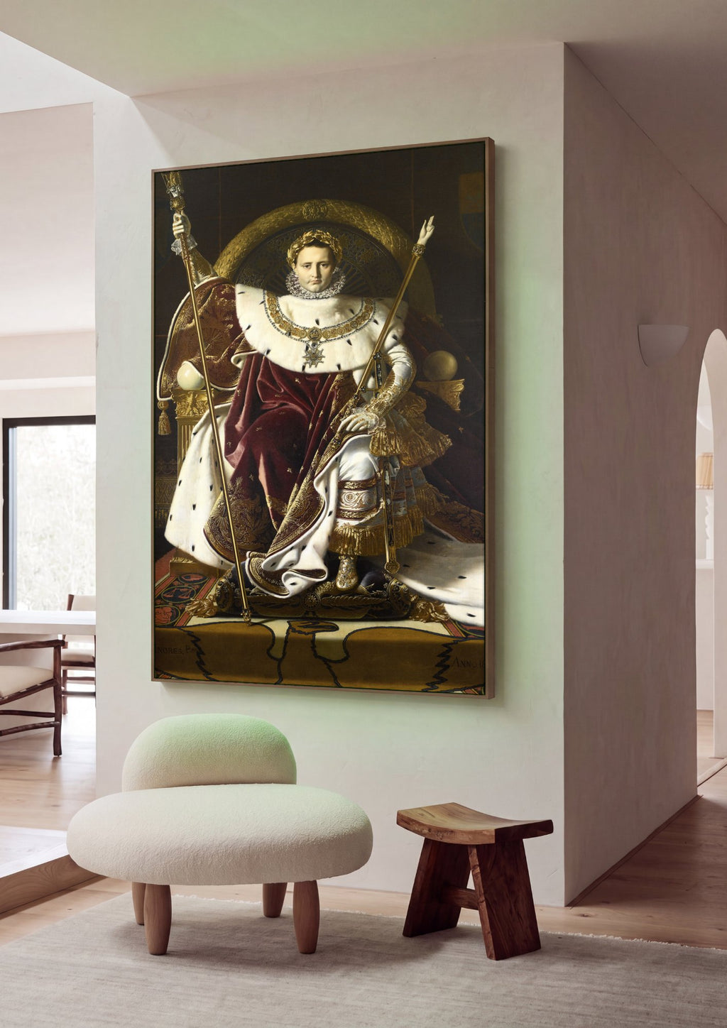 Quadro Decorativo Napoleão no Trono Imperial - Ingres em ambiente decorado