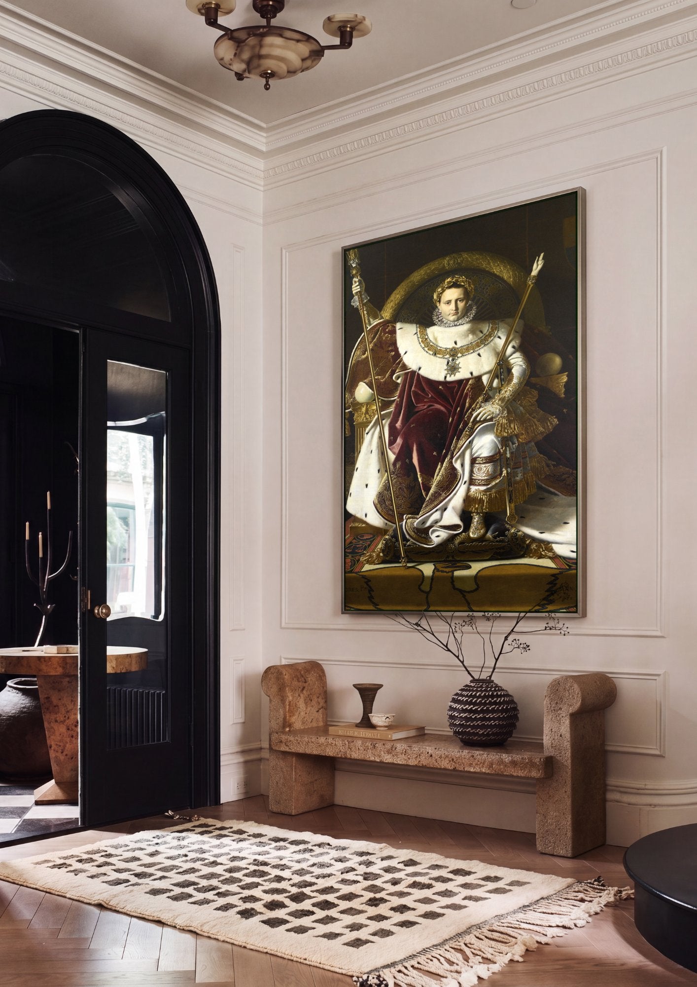 Quadro Decorativo Napoleão no Trono Imperial - Ingres em ambiente decorado