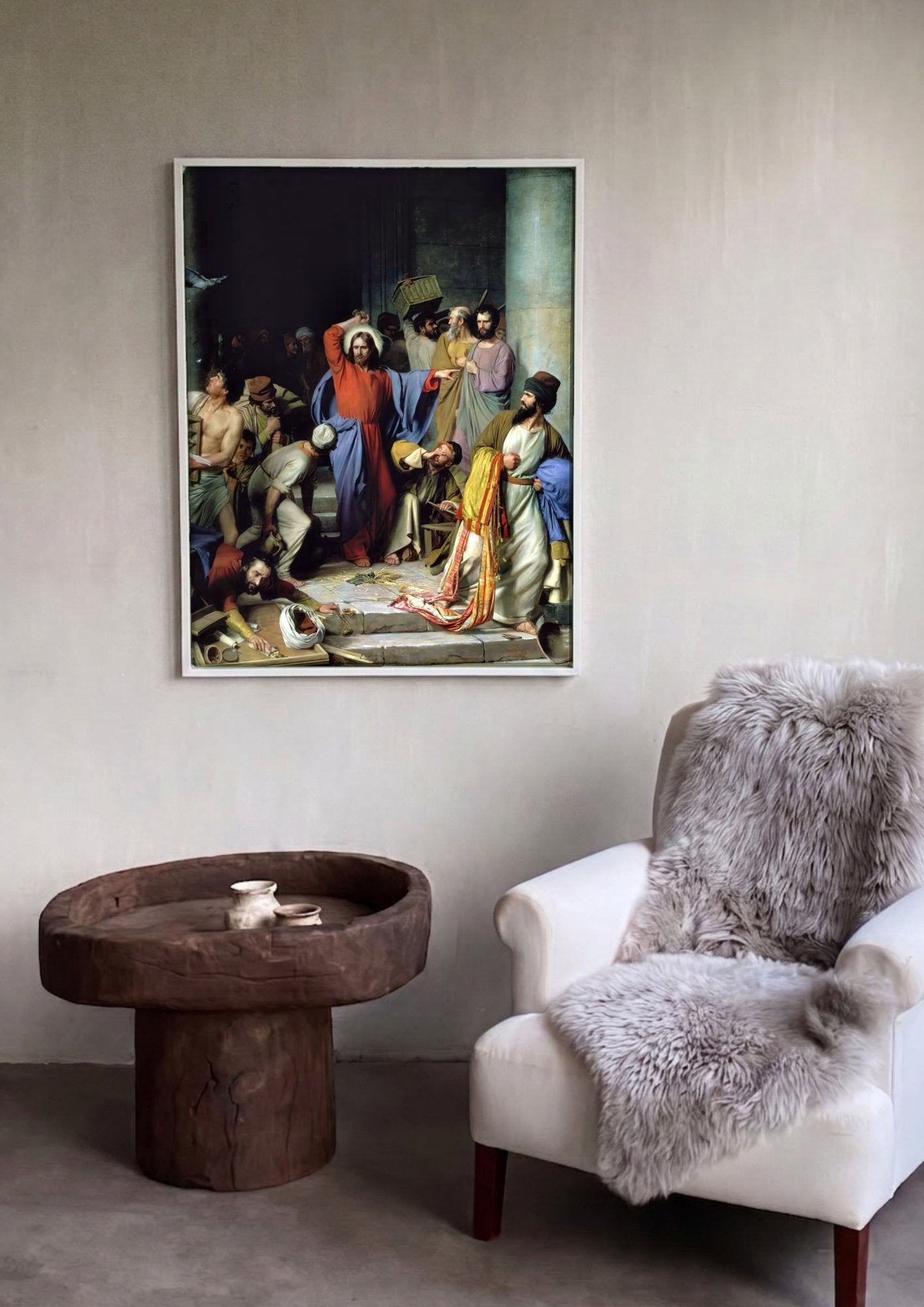 Quadro Decorativo A Purificação do Templo - Carl Bloch em ambiente decorado