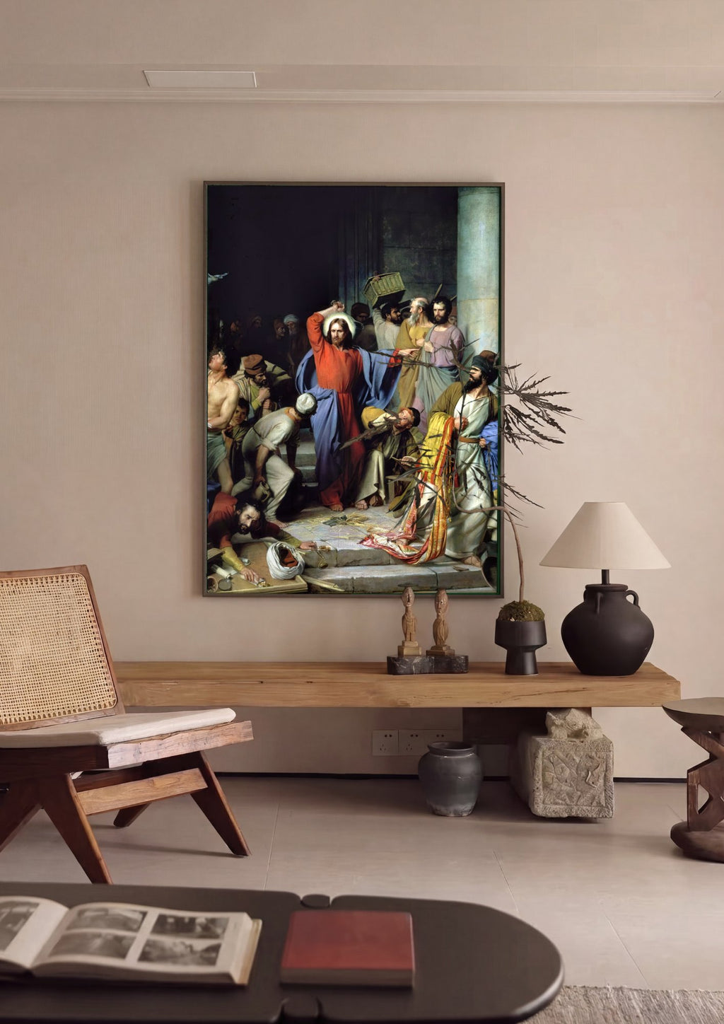 Quadro Decorativo A Purificação do Templo - Carl Bloch em ambiente decorado