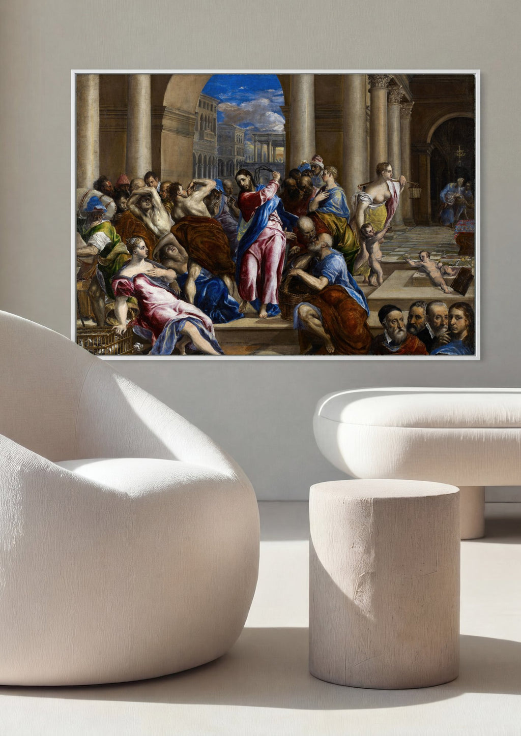 Quadro Decorativo A Purificação do Templo - El Greco em ambiente decorado