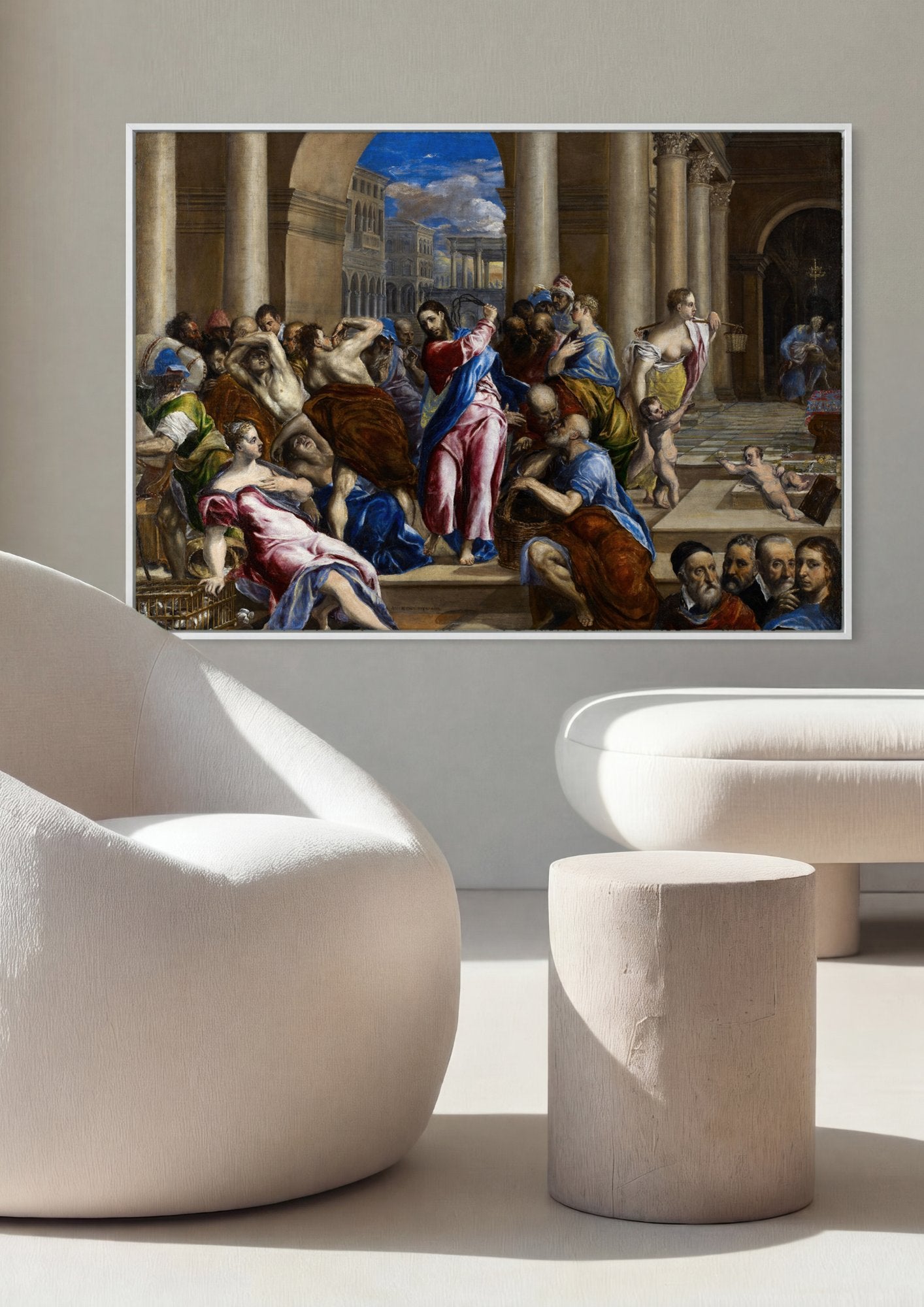 Quadro Decorativo A Purificação do Templo - El Greco em ambiente decorado