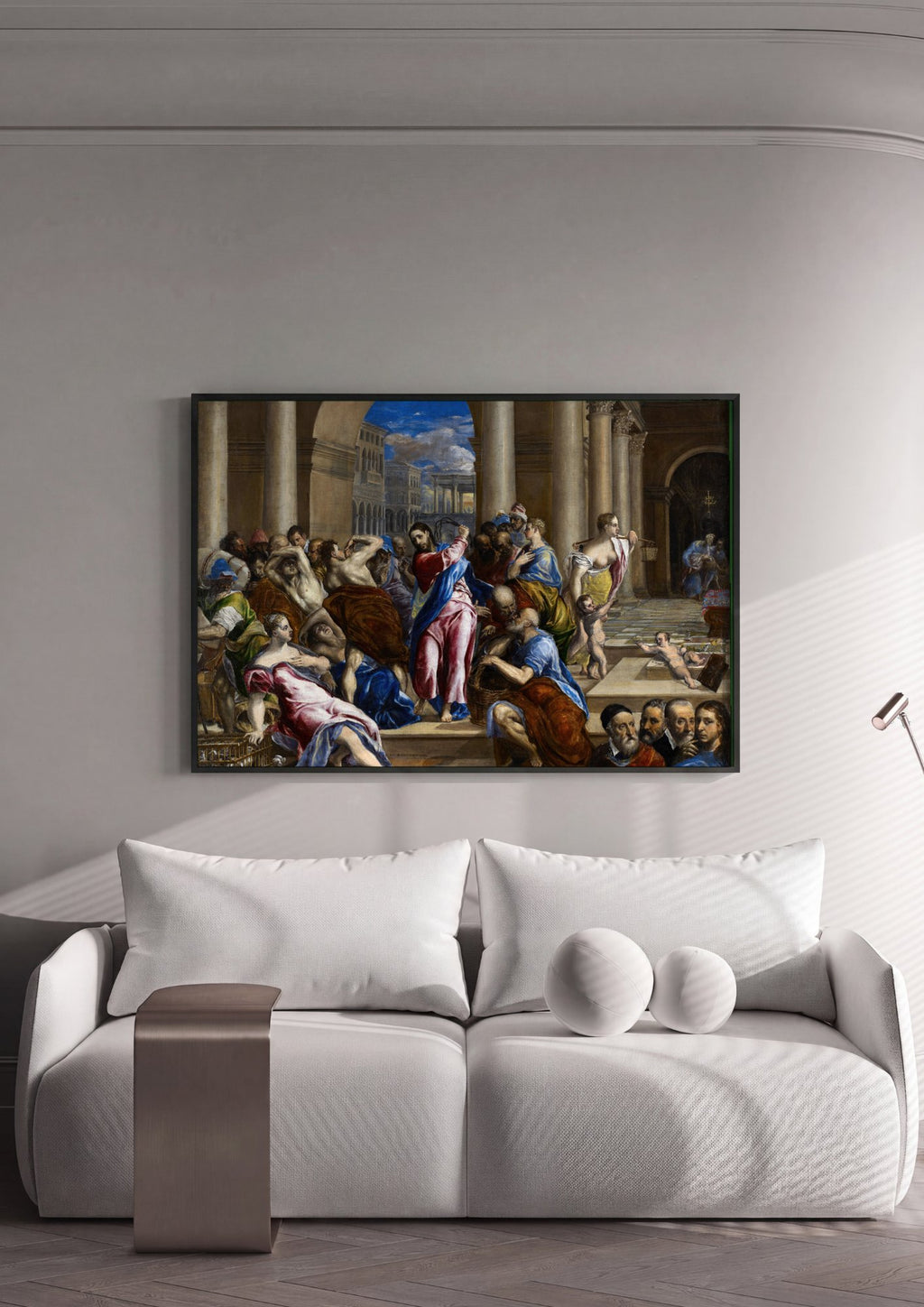 Quadro Decorativo A Purificação do Templo - El Greco em ambiente decorado