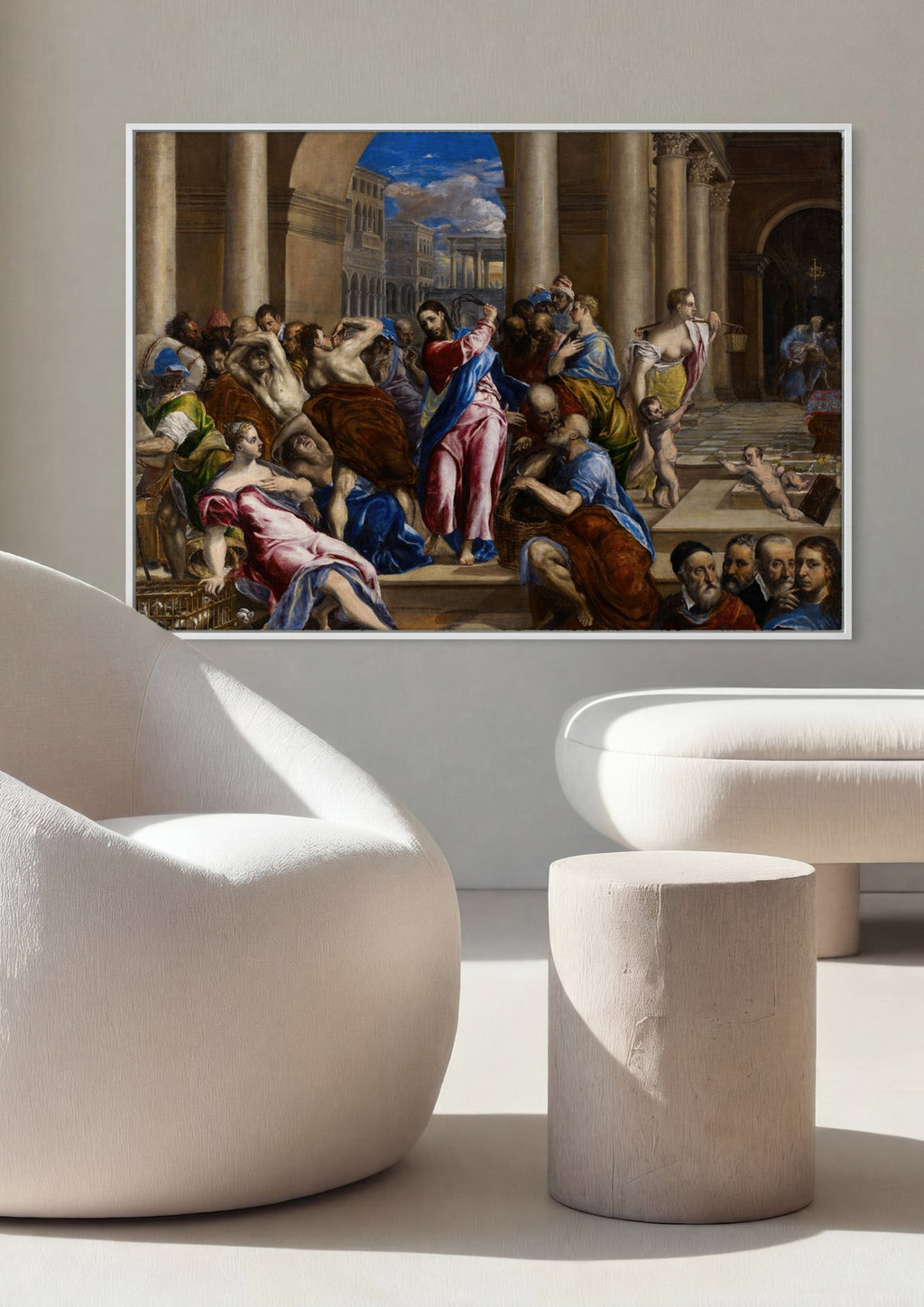 Quadro Decorativo A Purificação do Templo - El Greco em ambiente decorado