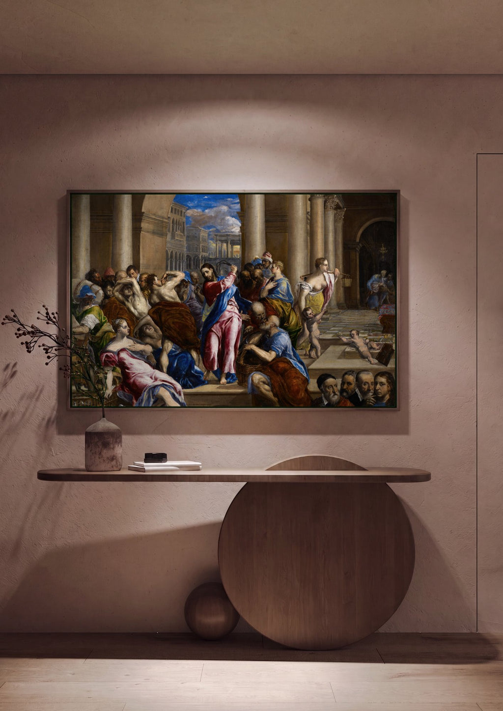 Quadro Decorativo A Purificação do Templo - El Greco em ambiente decorado
