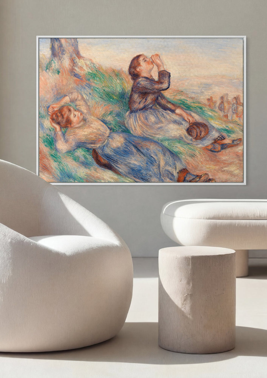 Quadro Decorativo Duas Meninas no Campo - Renoir em ambiente decorado
