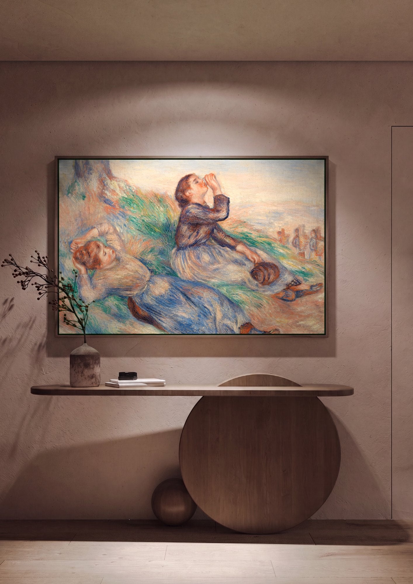 Quadro Decorativo Duas Meninas no Campo - Renoir em ambiente decorado