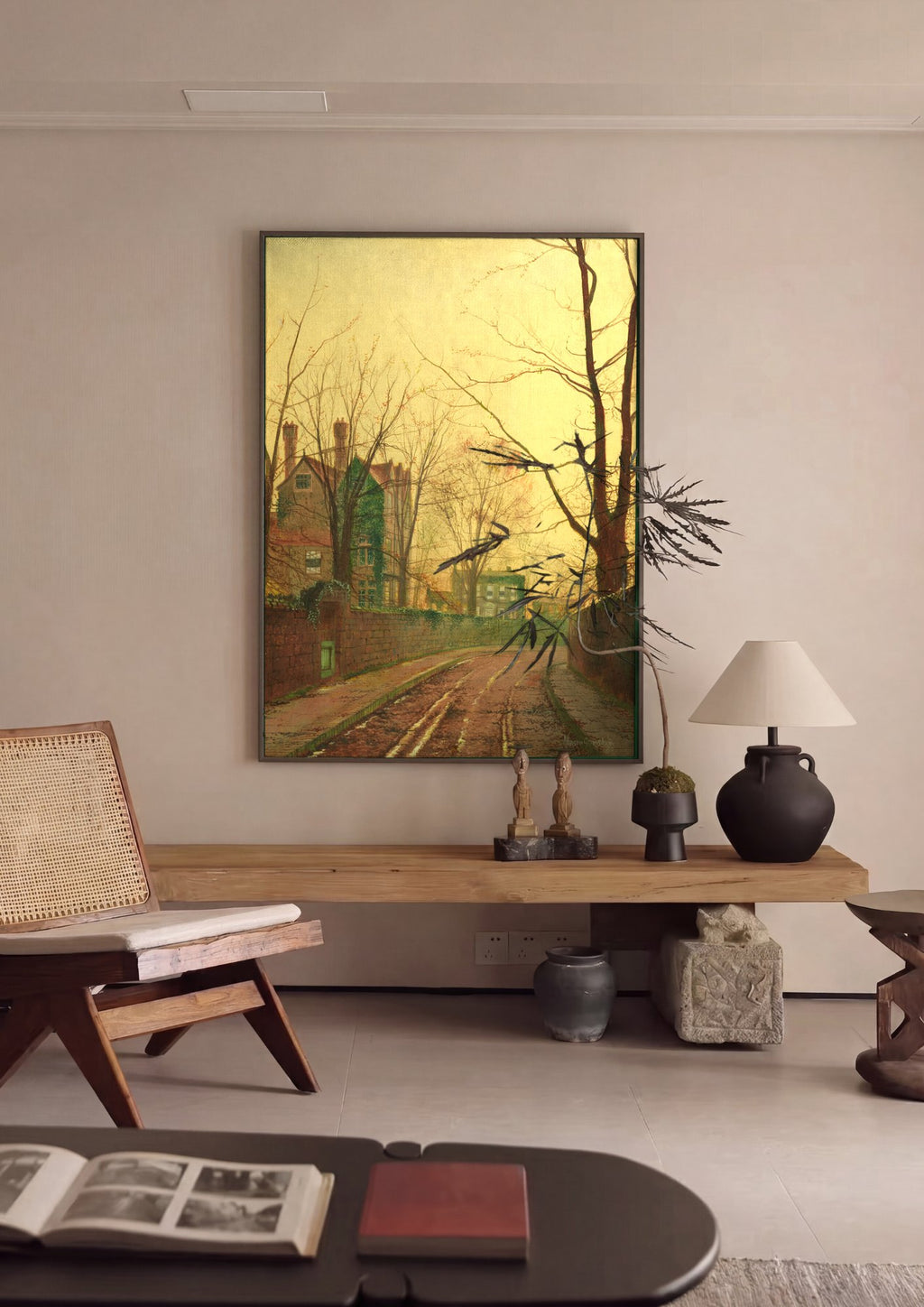 Quadro Decorativo A Rua do Outono - Grimshaw em ambiente decorado