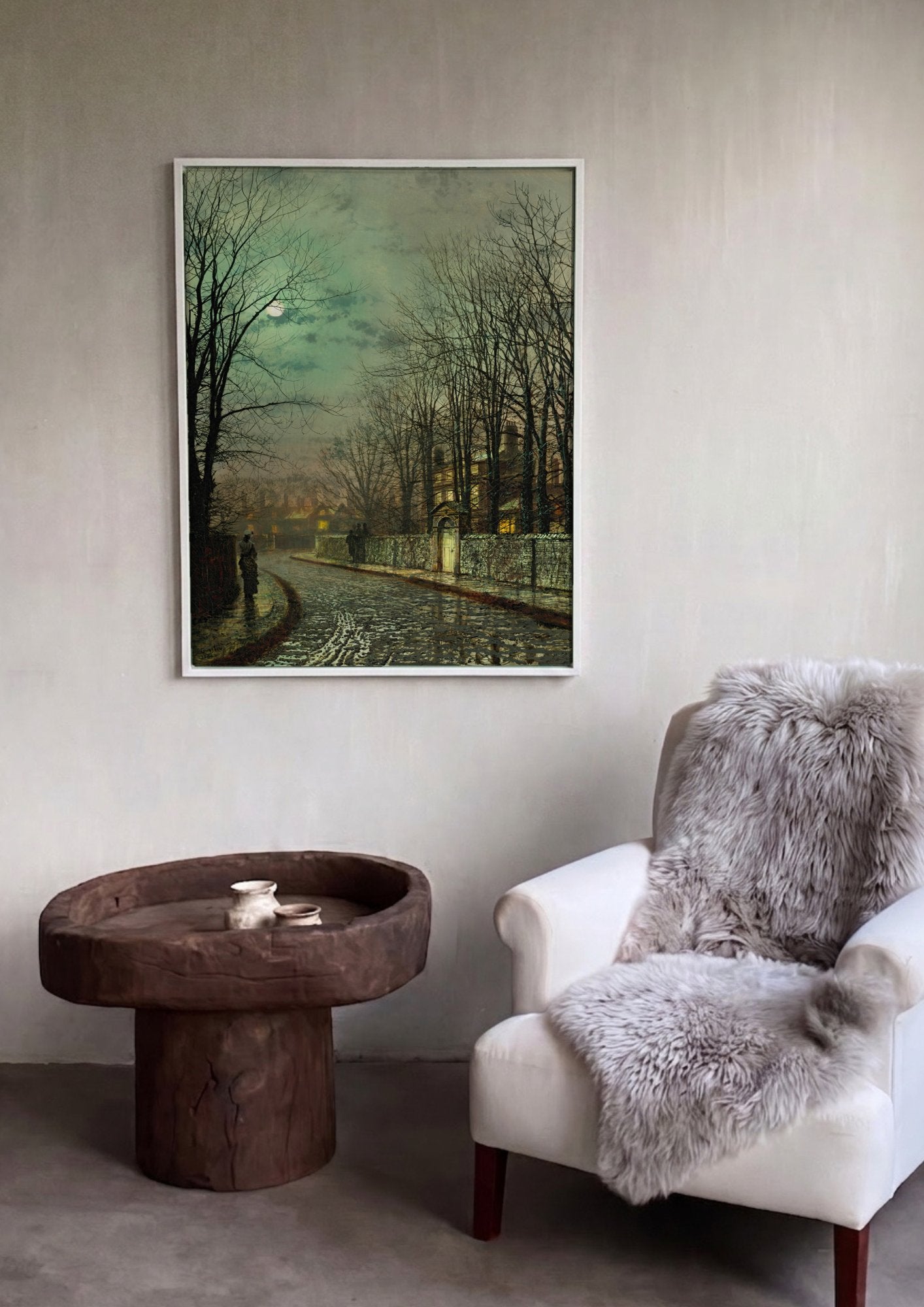 Quadro Decorativo 'Sob a Lua Cheia' - Grimshaw em ambiente decorado