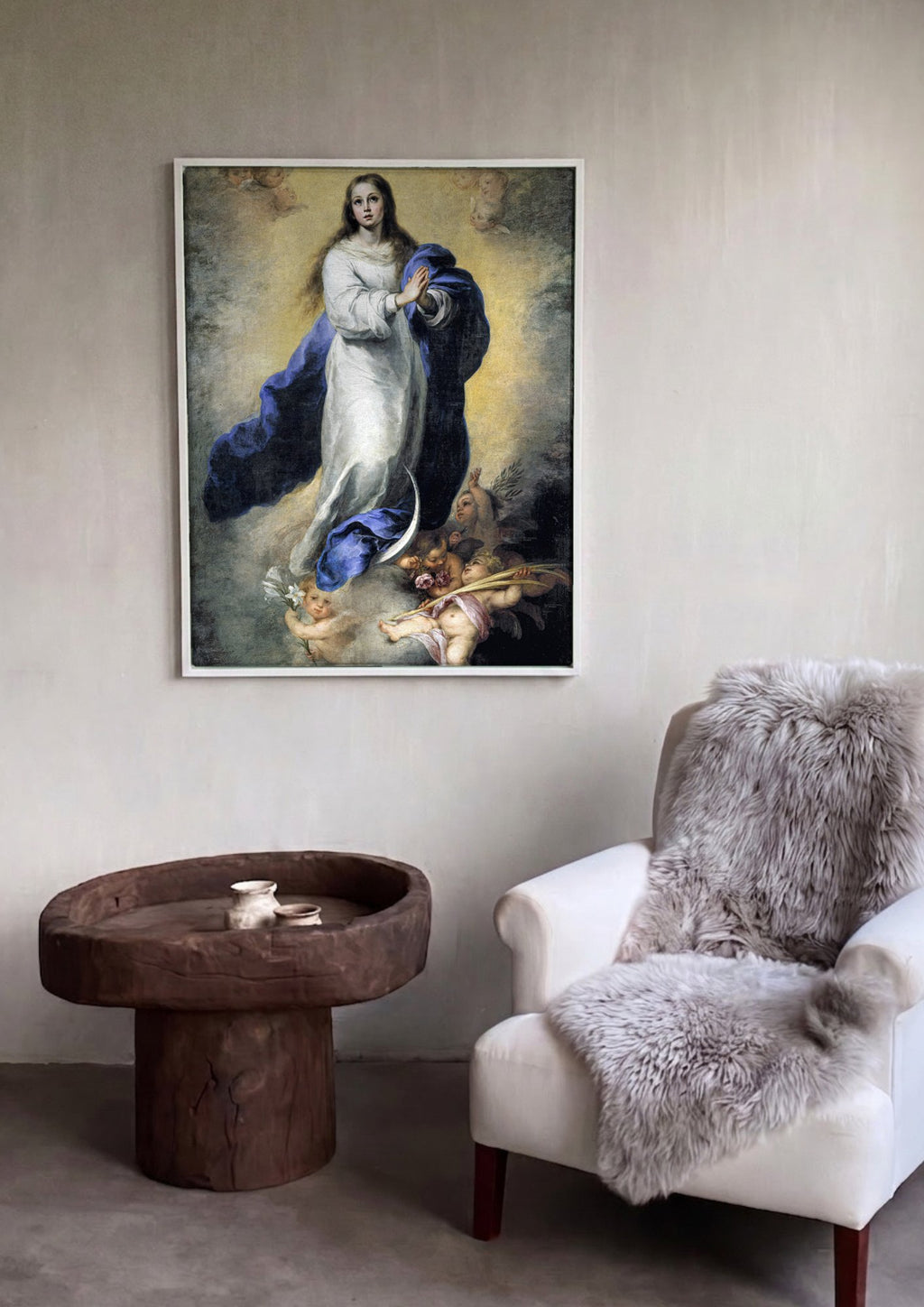 Quadro Decorativo Imaculada Conceição - Murillo em ambiente decorado