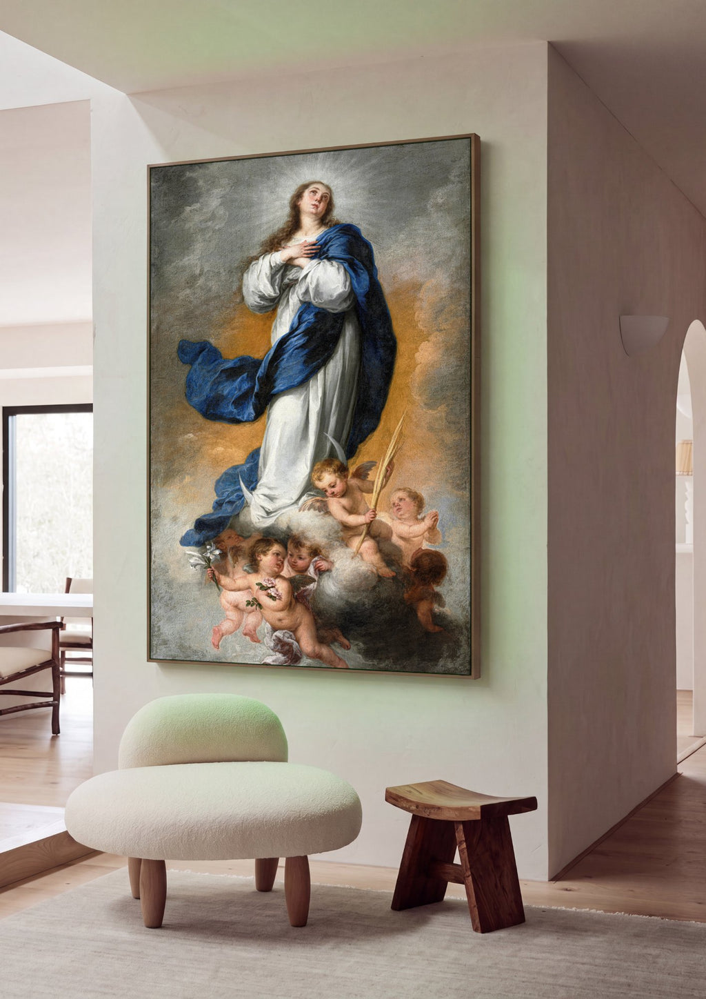 Quadro Decorativo Imaculada Conceição - Murillo em ambiente decorado