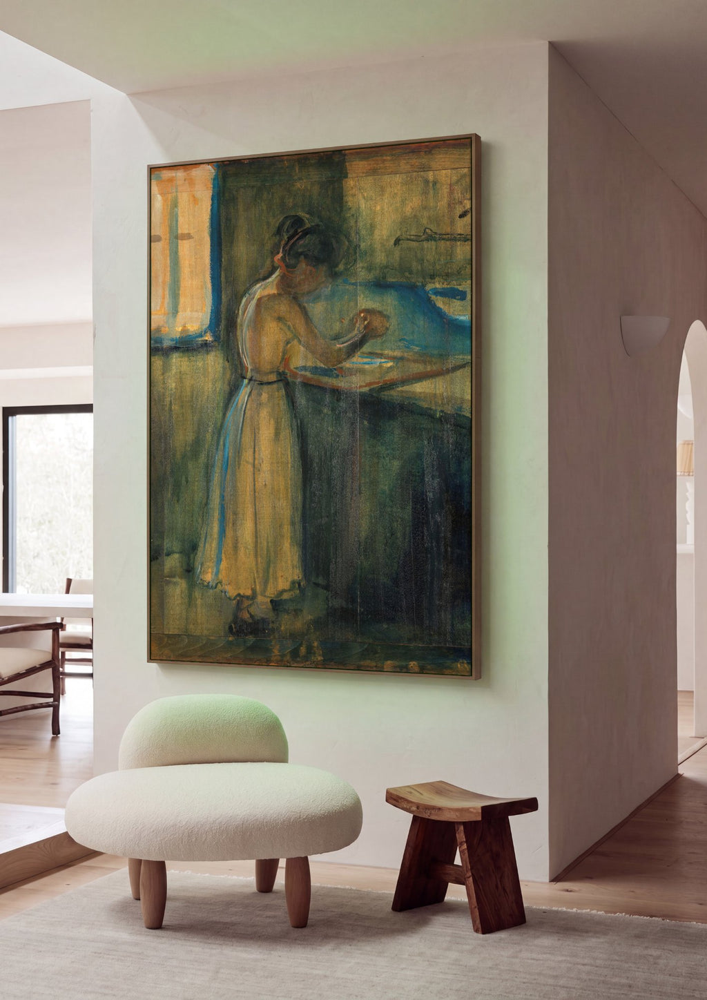 Quadro Decorativo A Lavadeira - Edvard Munch em ambiente decorado