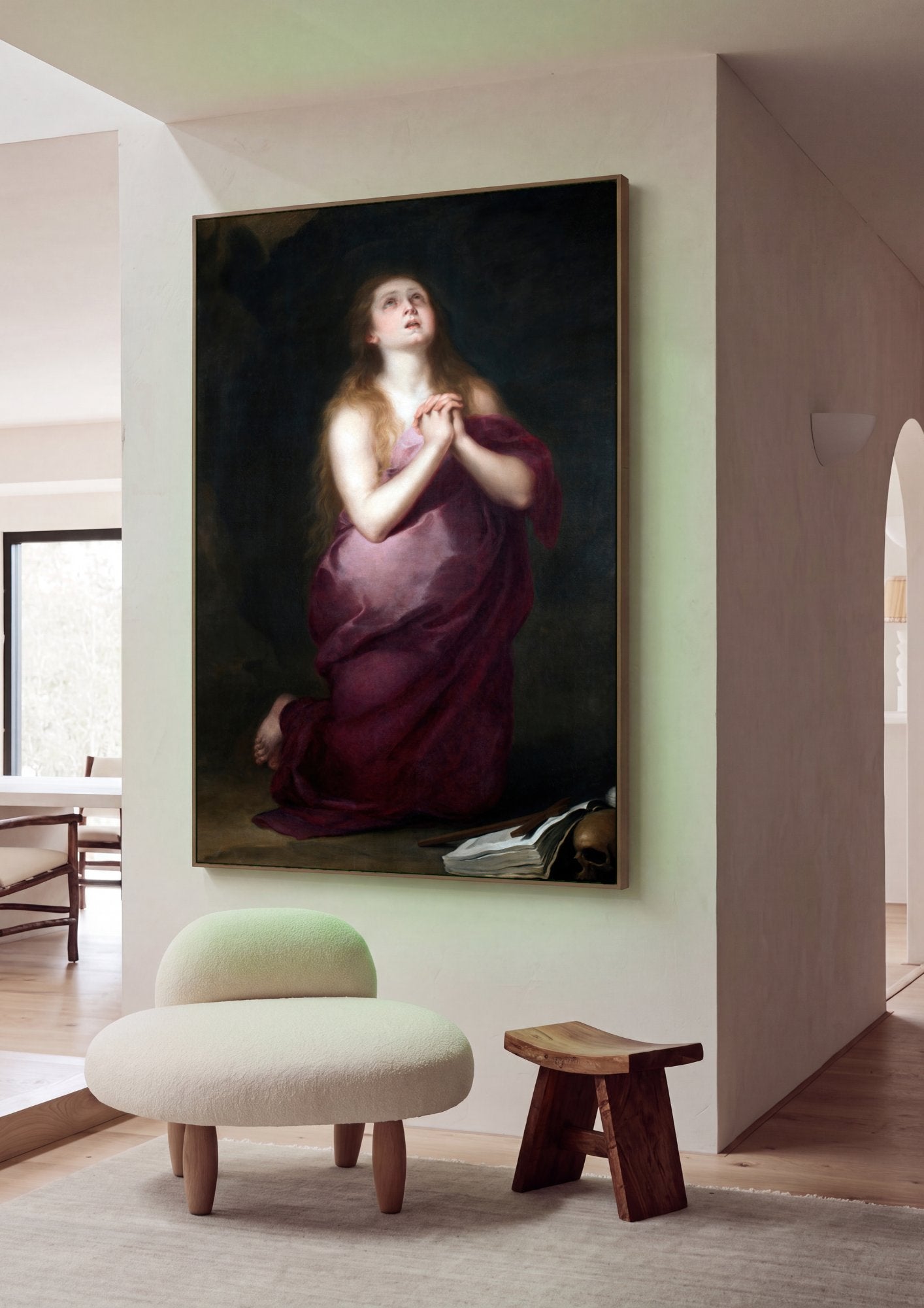 Quadro Decorativo Madalena Penitente - Murillo em ambiente decorado
