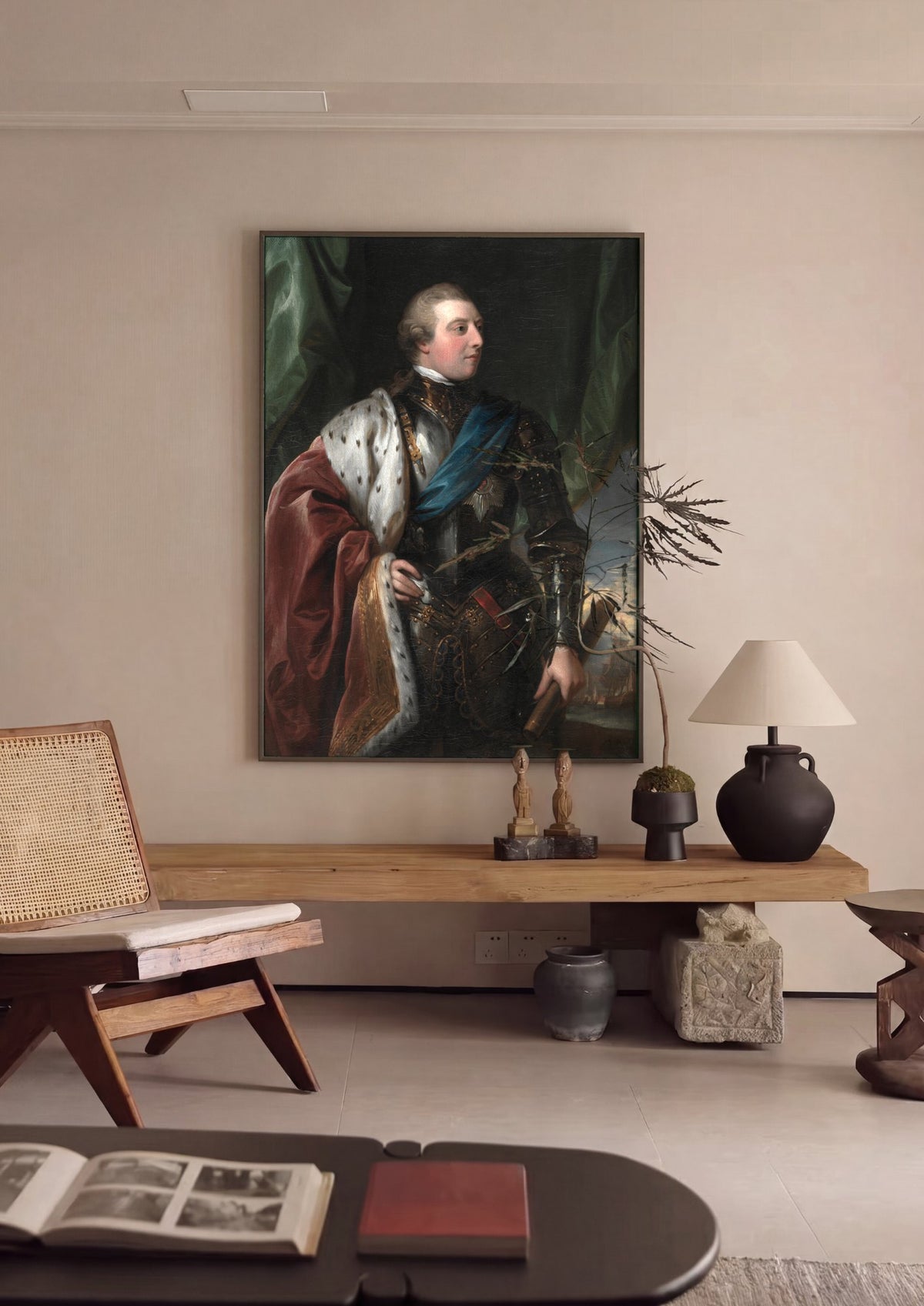 Quadro Decorativo Retrato Real - Benjamin West | quadro emoldurado na parede