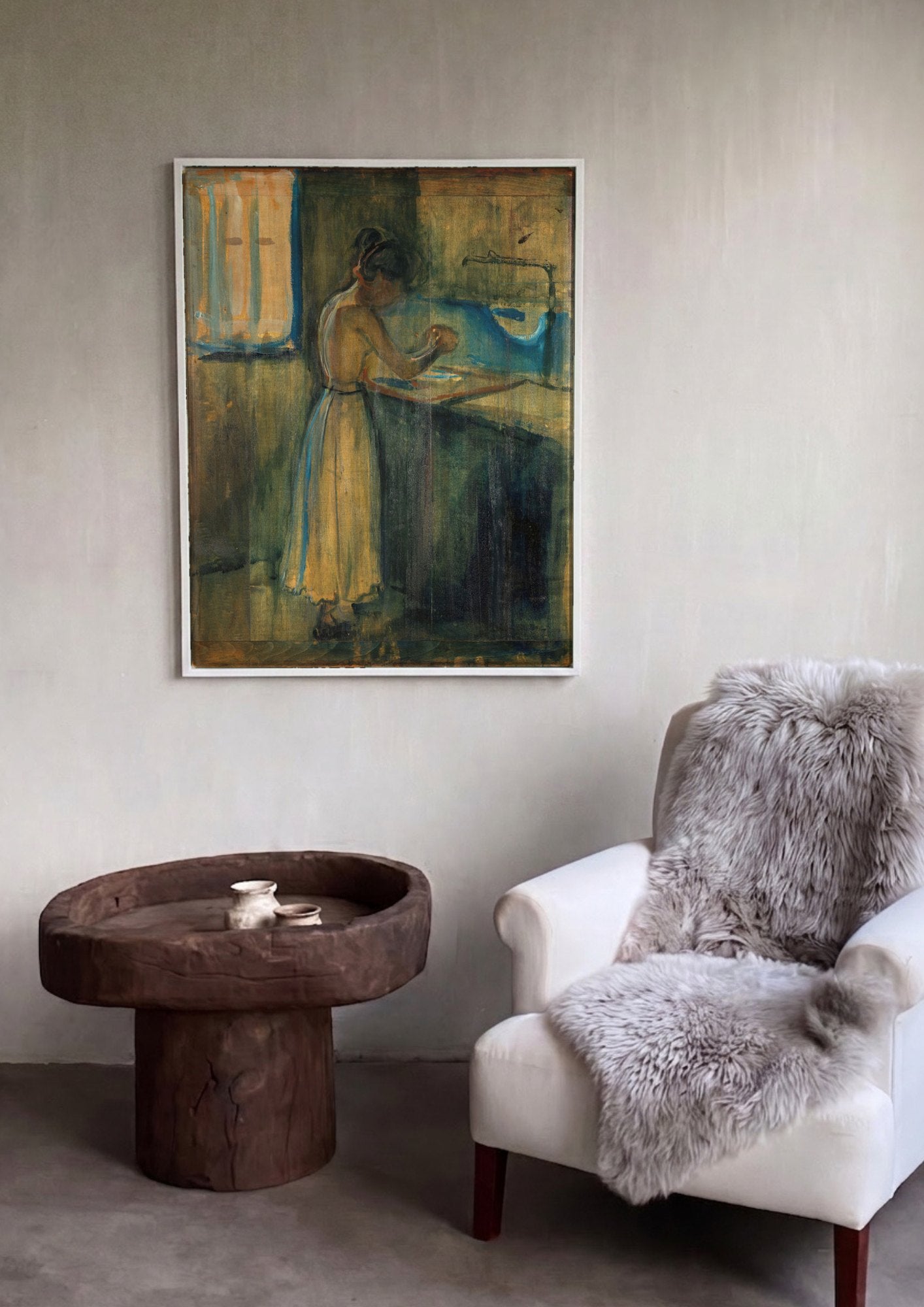 Quadro Decorativo A Lavadeira - Edvard Munch | quadro emoldurado na parede
