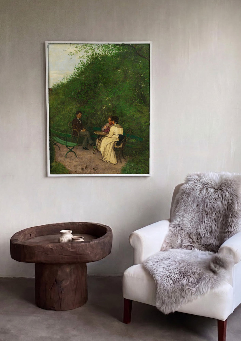 Quadro Decorativo Encontro no Jardim - Hans Thoma | quadro emoldurado na parede