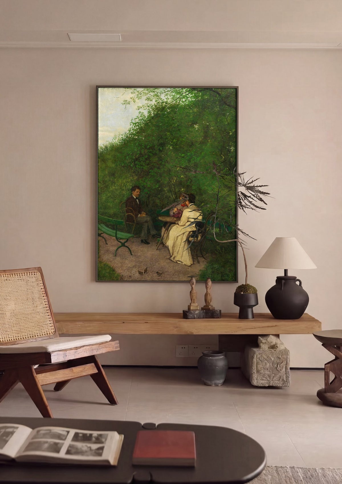 Quadro Decorativo Encontro no Jardim - Hans Thoma | quadro emoldurado na parede