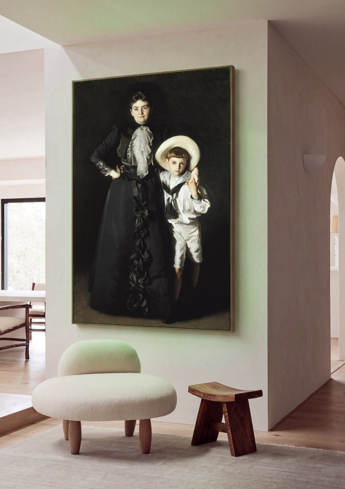 Quadro Decorativo Senhora e Menino - John Singer Sargent | quadro emoldurado na parede