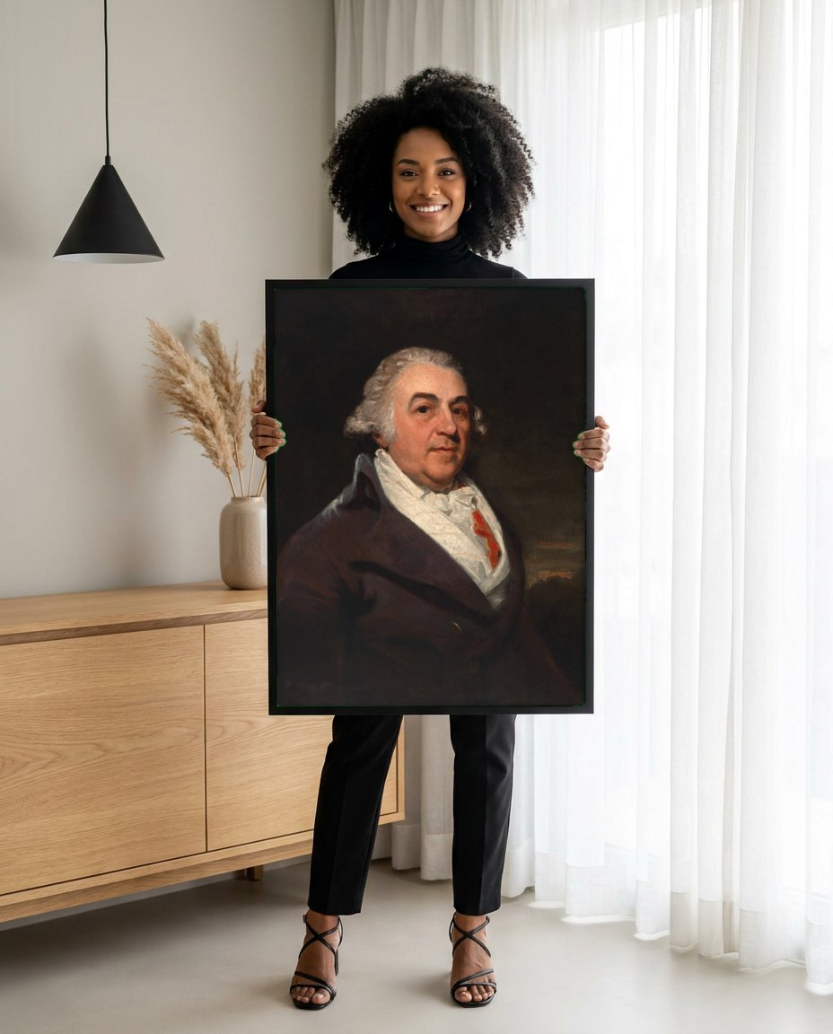 Quadro Decorativo Retrato de Homem - John Hoppner | modelo apresentando o quadro emoldurado