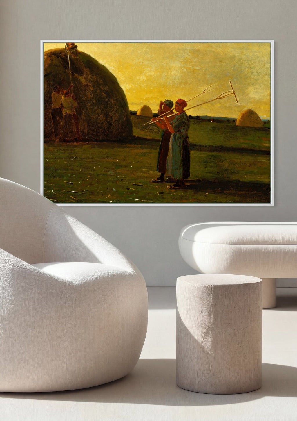 Quadro Decorativo A Colheita de Feno - Winslow Homer | quadro emoldurado na parede