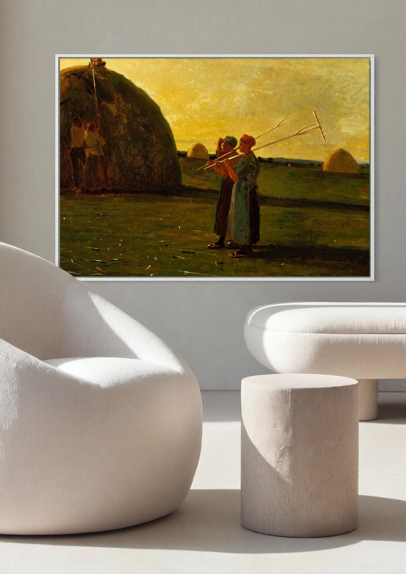Quadro Decorativo A Colheita de Feno - Winslow Homer | quadro emoldurado na parede