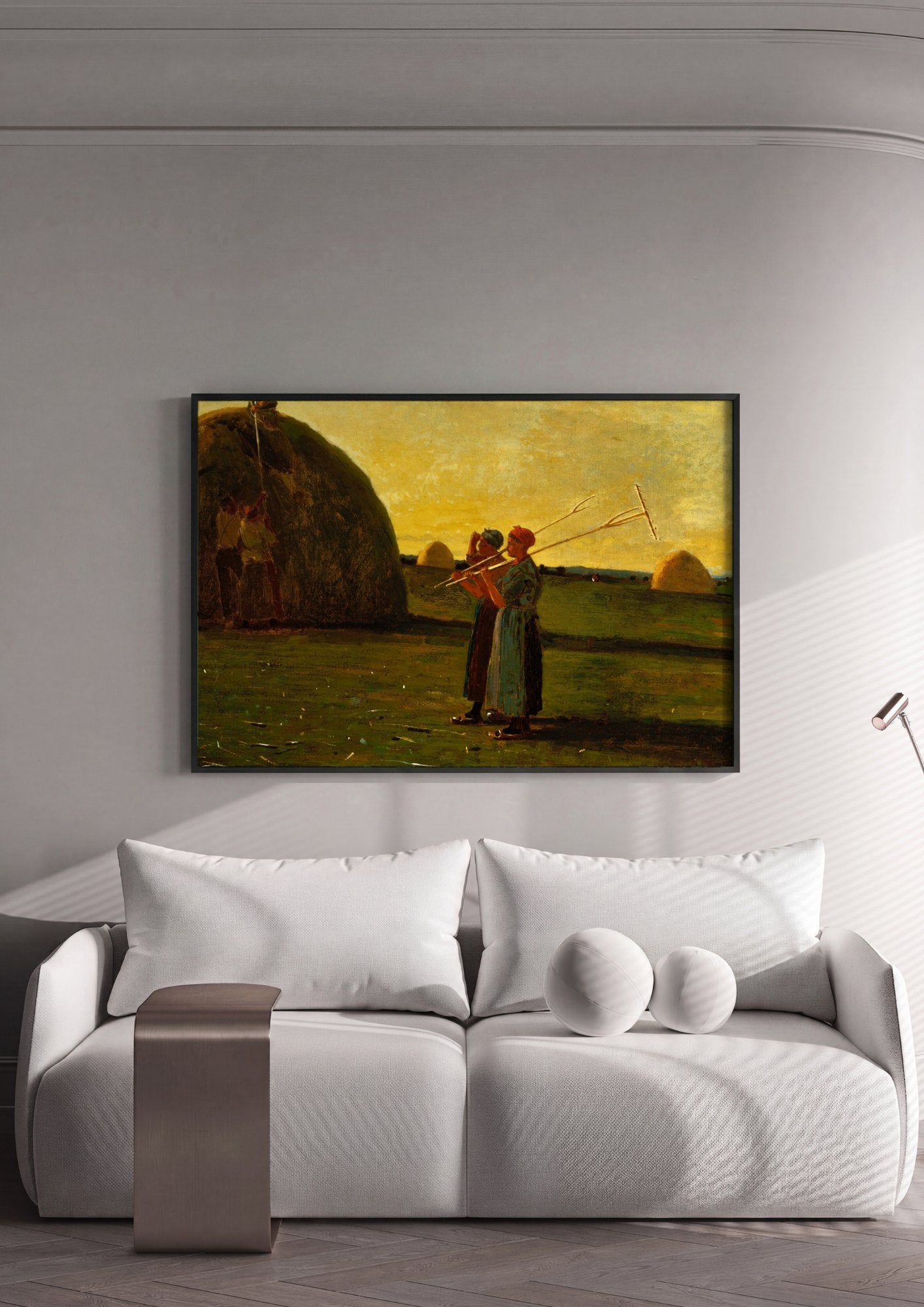 Quadro Decorativo A Colheita de Feno - Winslow Homer | quadro emoldurado na parede