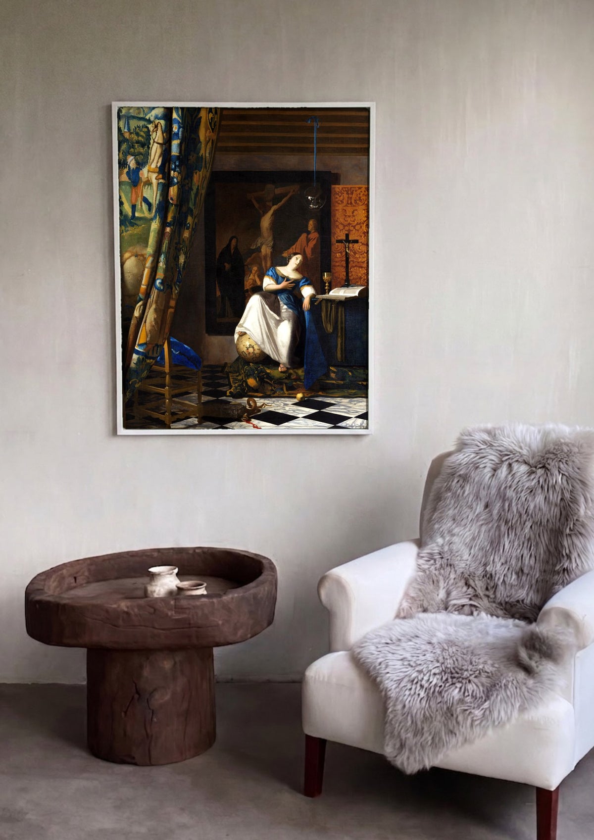 Quadro Decorativo A Alegoria da Fé - Johannes Vermeer | quadro emoldurado na parede