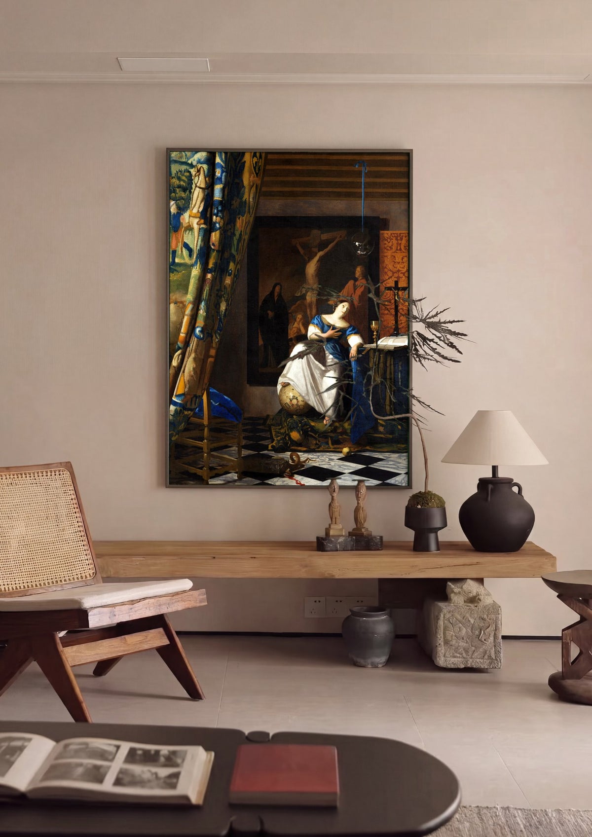 Quadro Decorativo A Alegoria da Fé - Johannes Vermeer | quadro emoldurado na parede