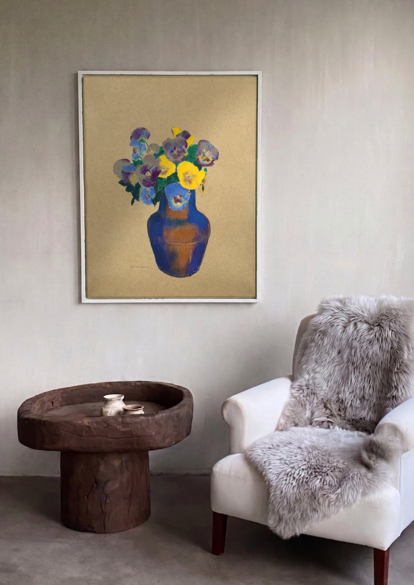 Quadro Decorativo Cesto de Flores — Odilon Redon | quadro emoldurado na parede