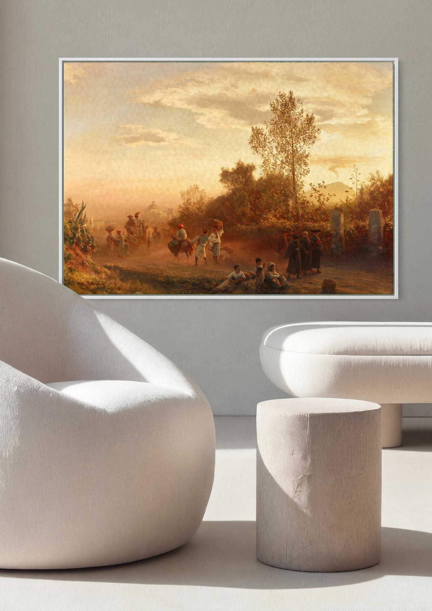 Quadro Decorativo Cena Campestre Italiana - Achenbach | quadro emoldurado na parede