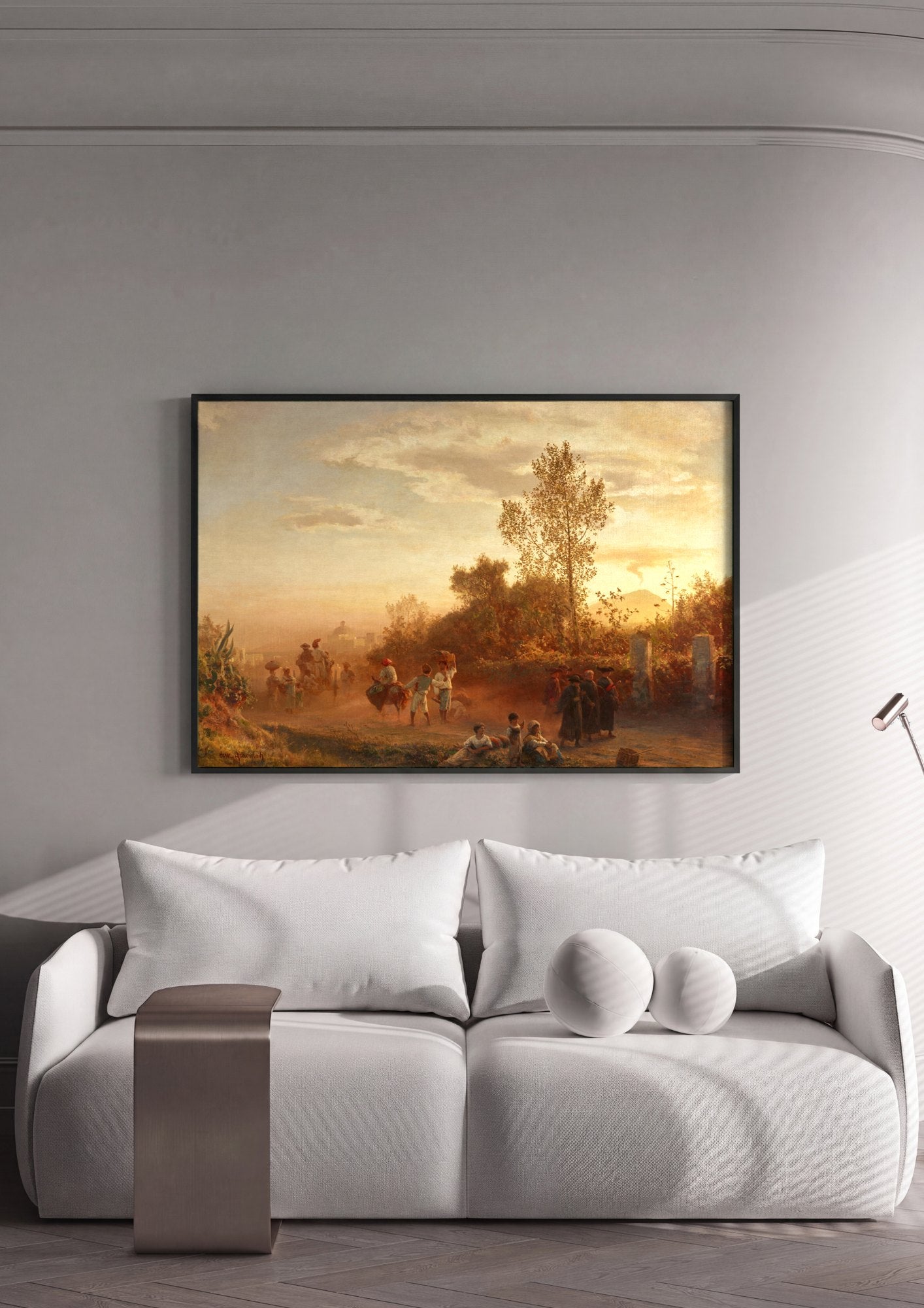 Quadro Decorativo Cena Campestre Italiana - Achenbach | quadro emoldurado na parede