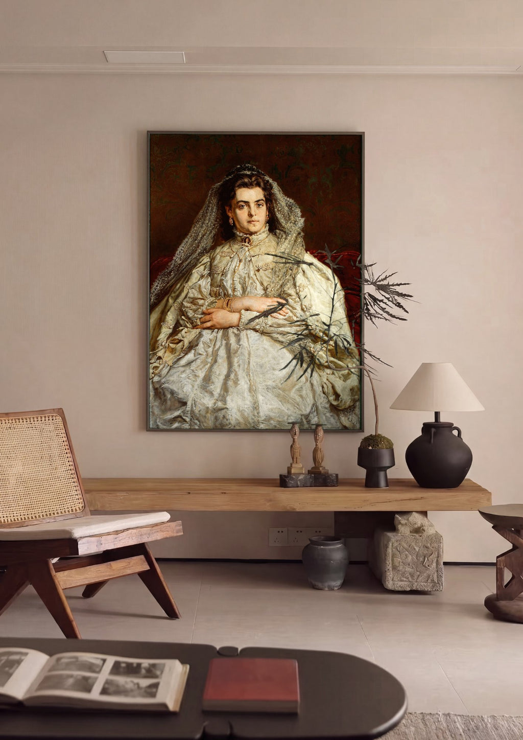 Quadro Decorativo Retrato de Mulher - Jan Matejko | quadro emoldurado na parede