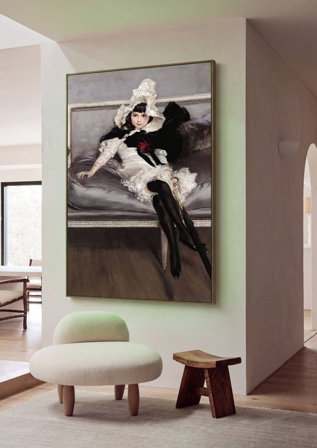 Quadro Decorativo A Dama de Preto - Giovanni Boldini | quadro emoldurado na parede