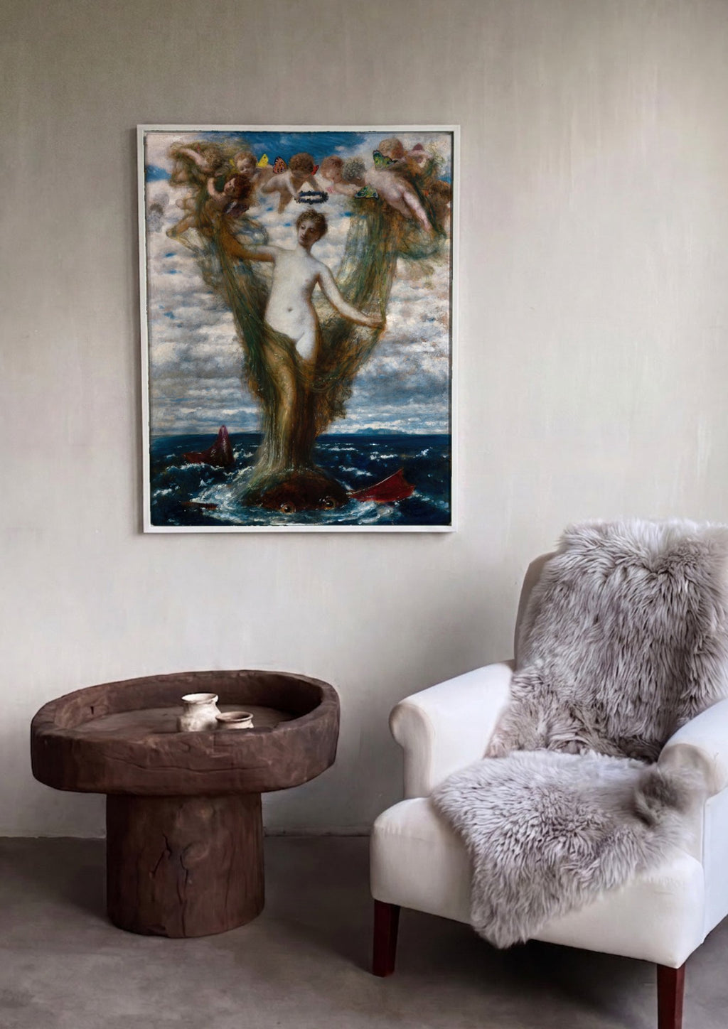 Quadro Decorativo A Chegada de Vênus - Arnold Böcklin | quadro emoldurado na parede