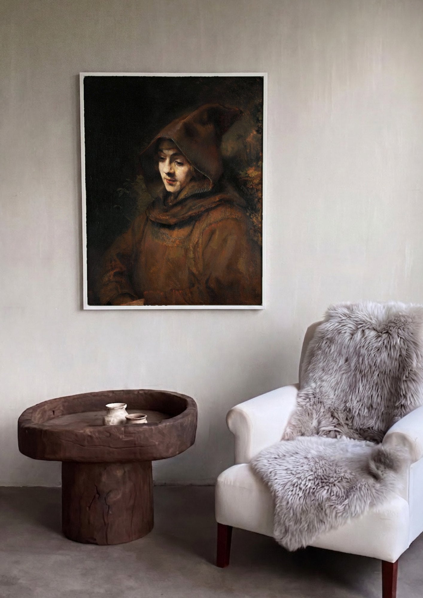 Quadro Decorativo A Jovem Freira - Rembrandt | quadro emoldurado na parede