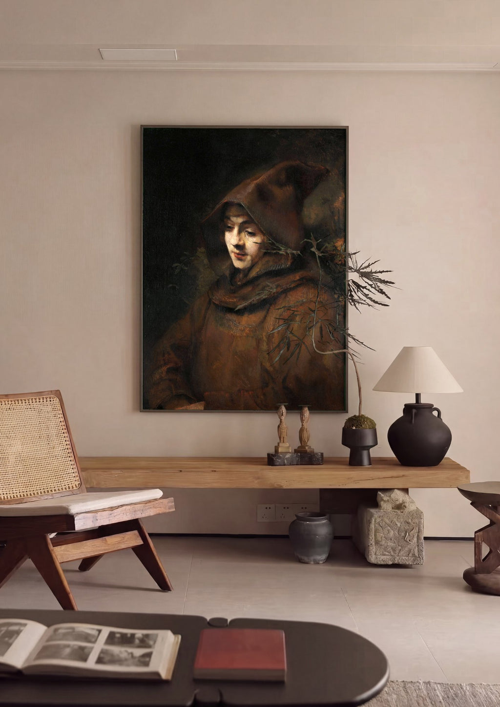 Quadro Decorativo A Jovem Freira - Rembrandt | quadro emoldurado na parede