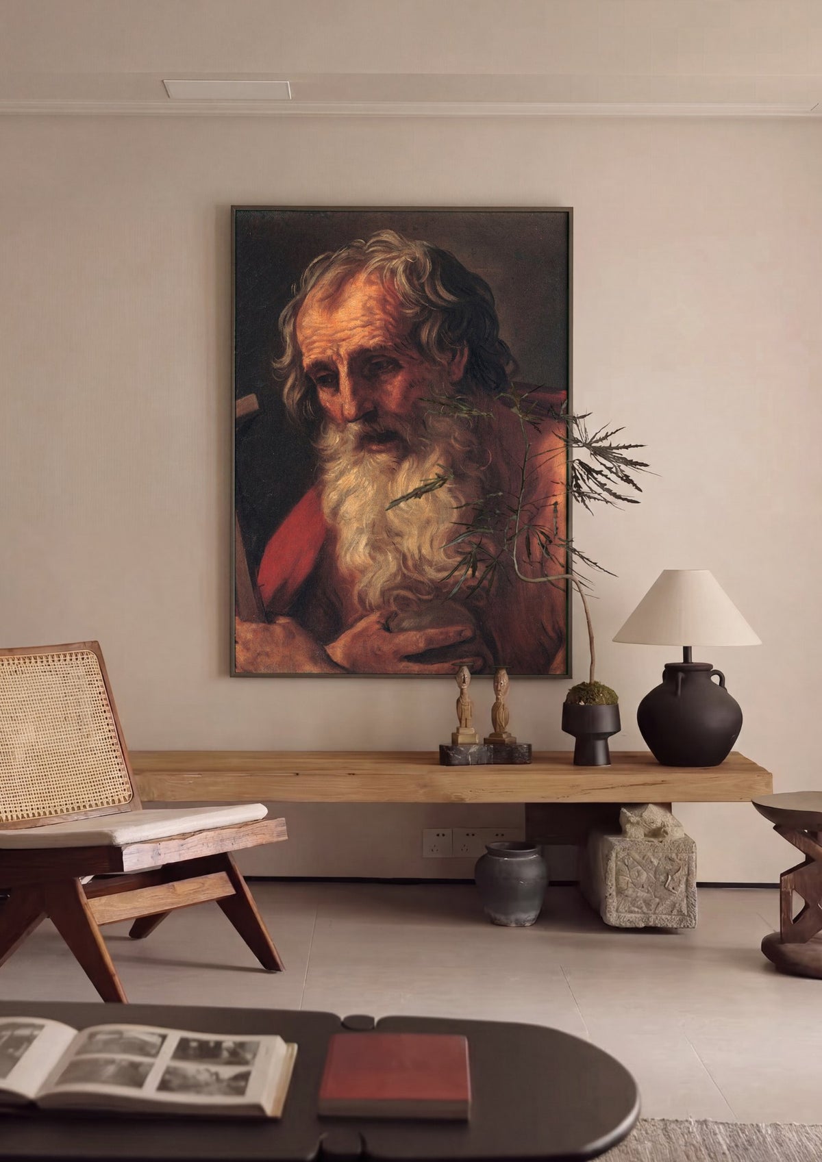 Quadro Decorativo São Jerônimo - Guido Reni | quadro emoldurado na parede