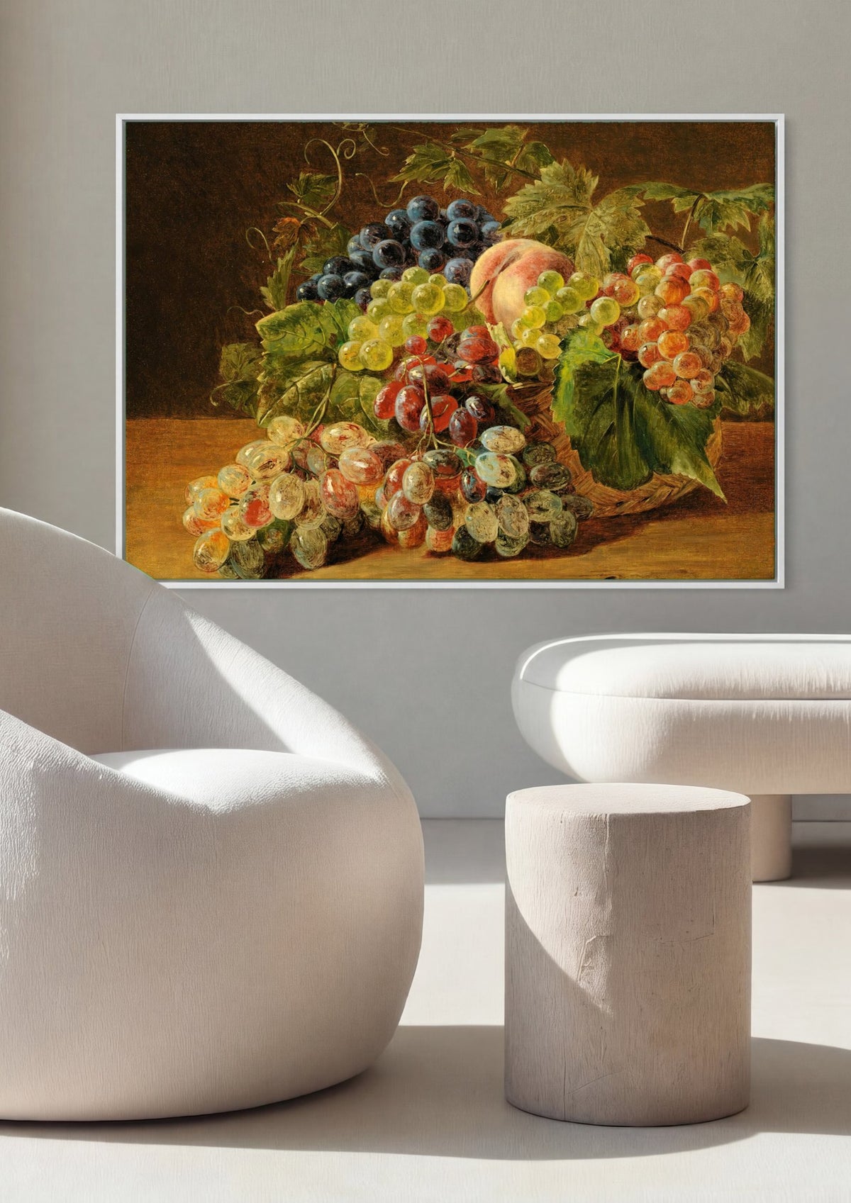 Quadro Decorativo Cesto de Frutas - Ferdinand Georg Waldmüller | quadro emoldurado na parede