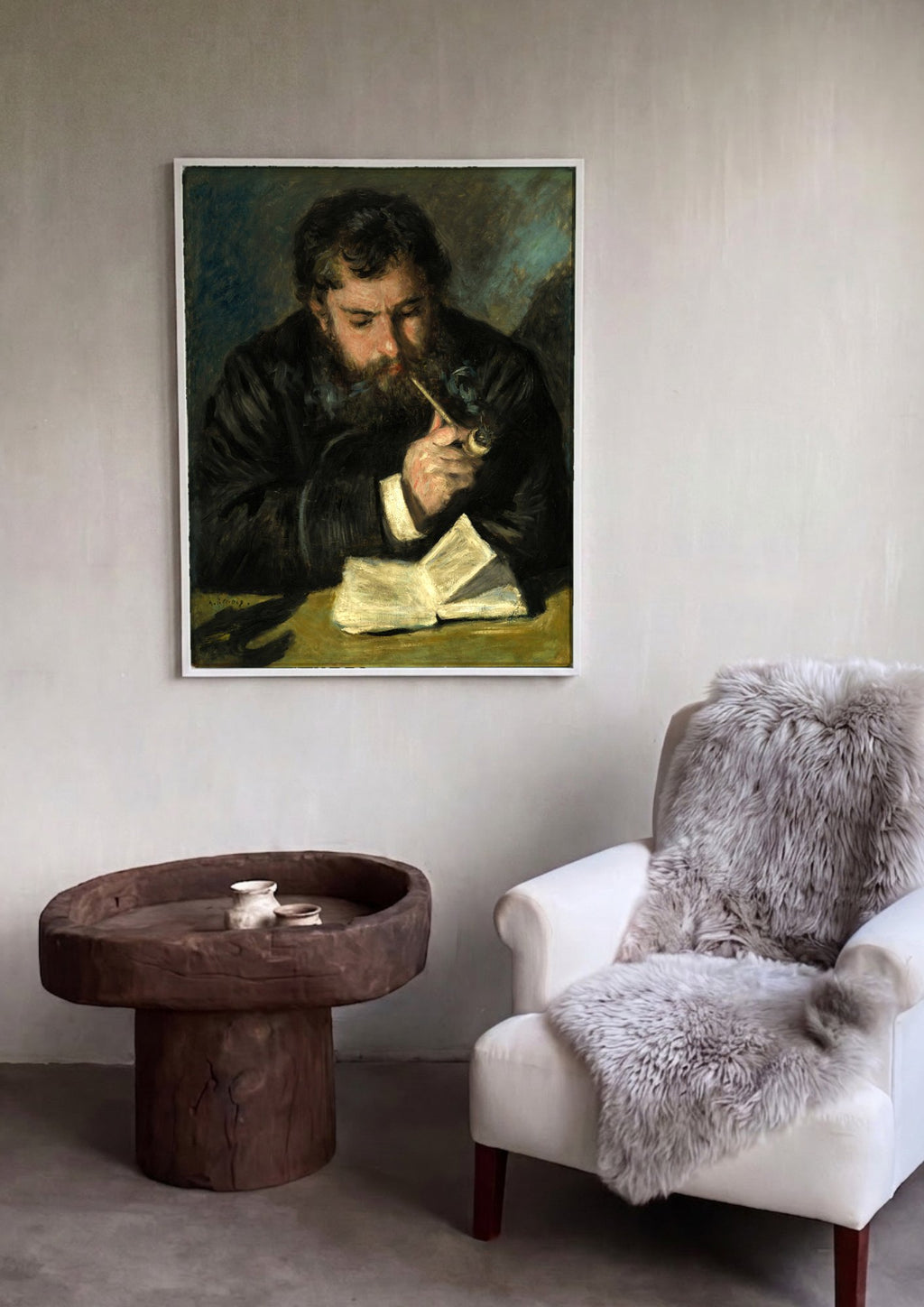 Quadro Decorativo Homem com Cachimbo - Renoir | quadro emoldurado na parede