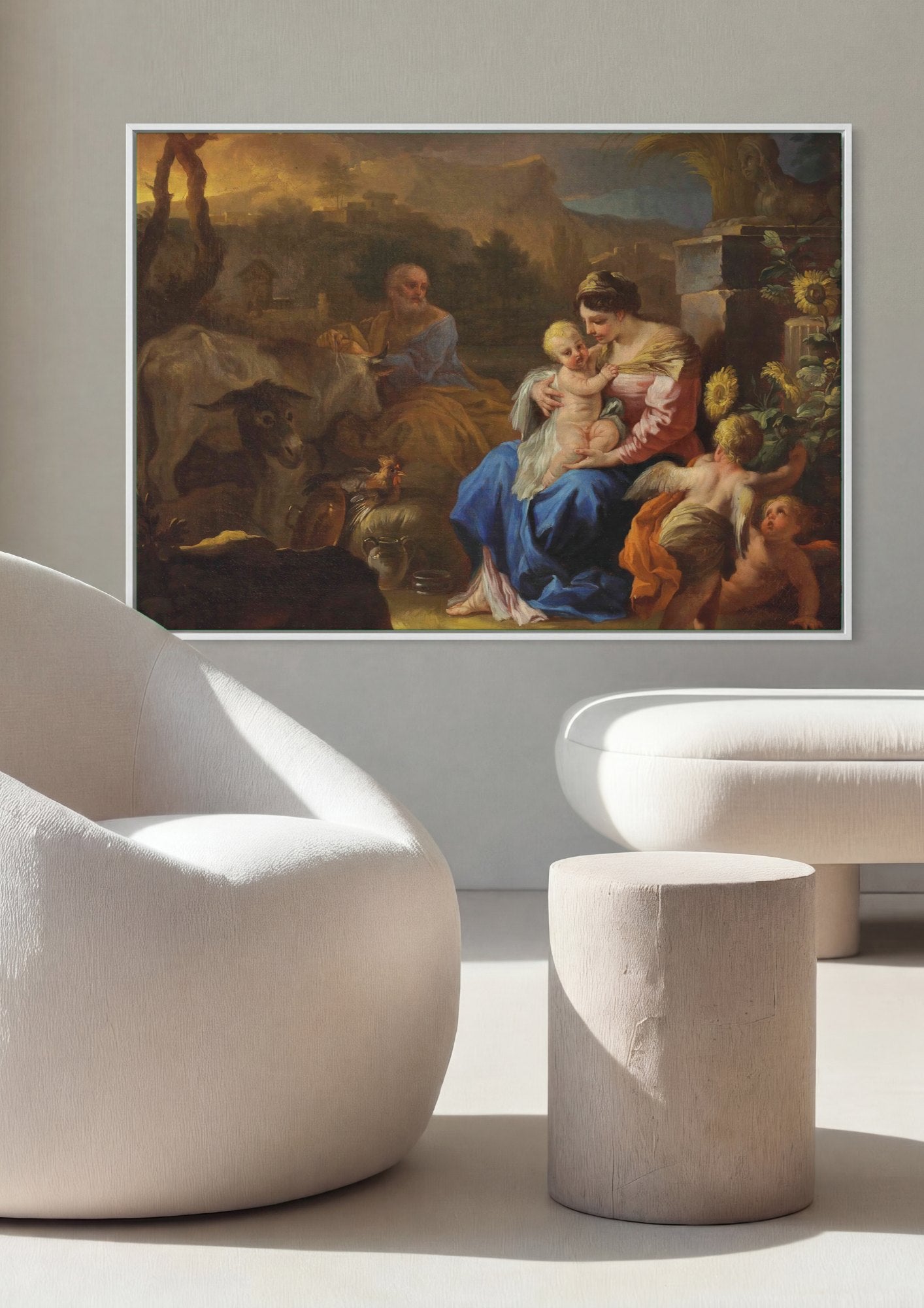Quadro Decorativo A Sagrada Família - Francesco Solimena | quadro emoldurado na parede