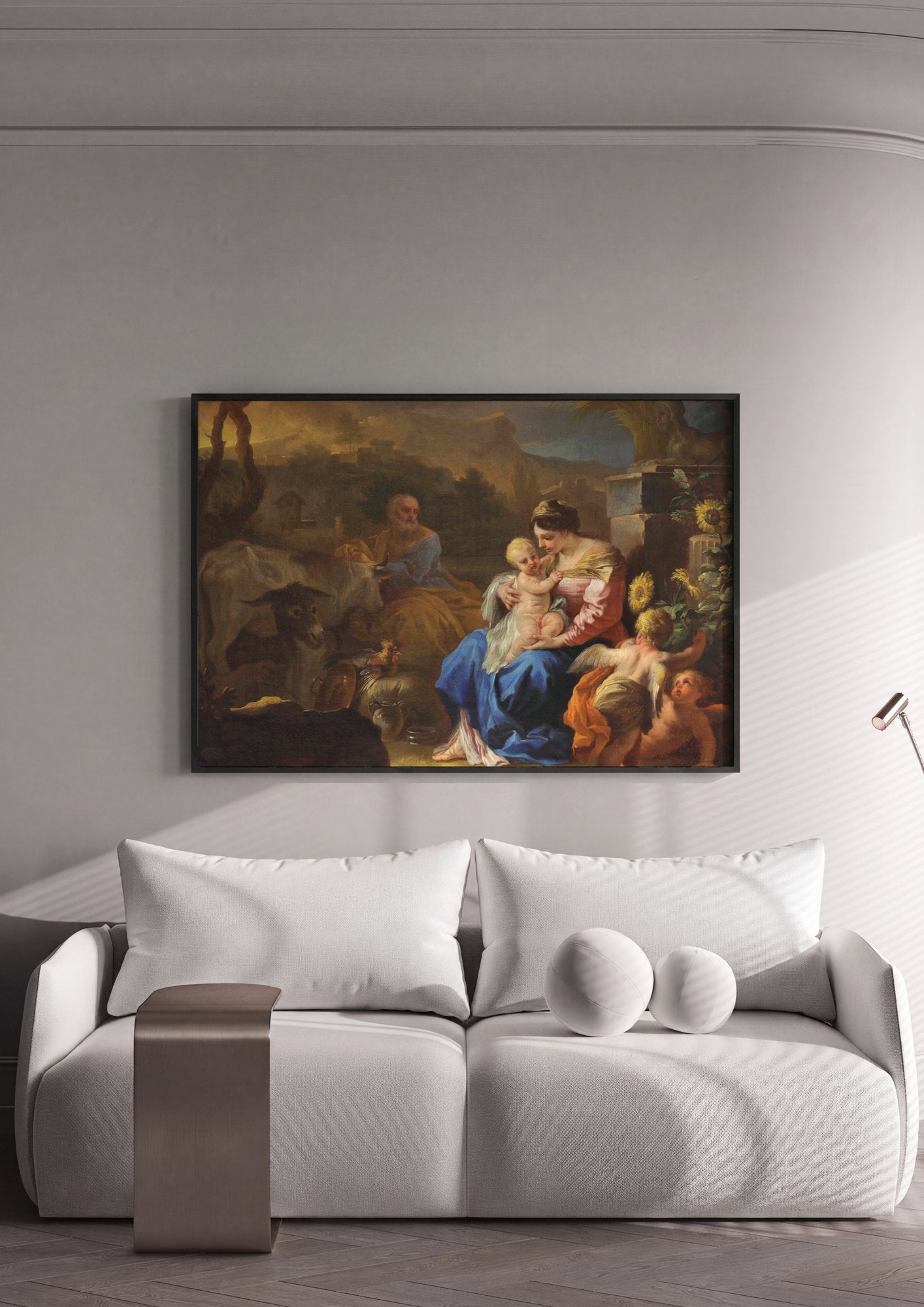 Quadro Decorativo A Sagrada Família - Francesco Solimena | quadro emoldurado na parede