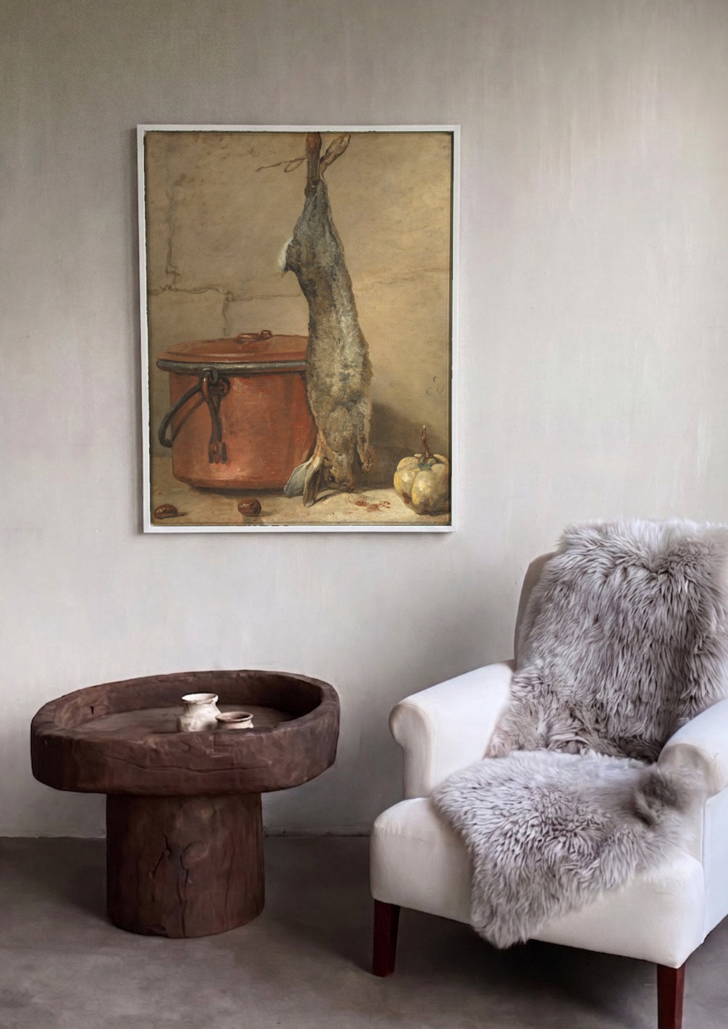 Quadro Decorativo A Lebre e o Tacho - Jean Siméon Chardin | quadro emoldurado na parede