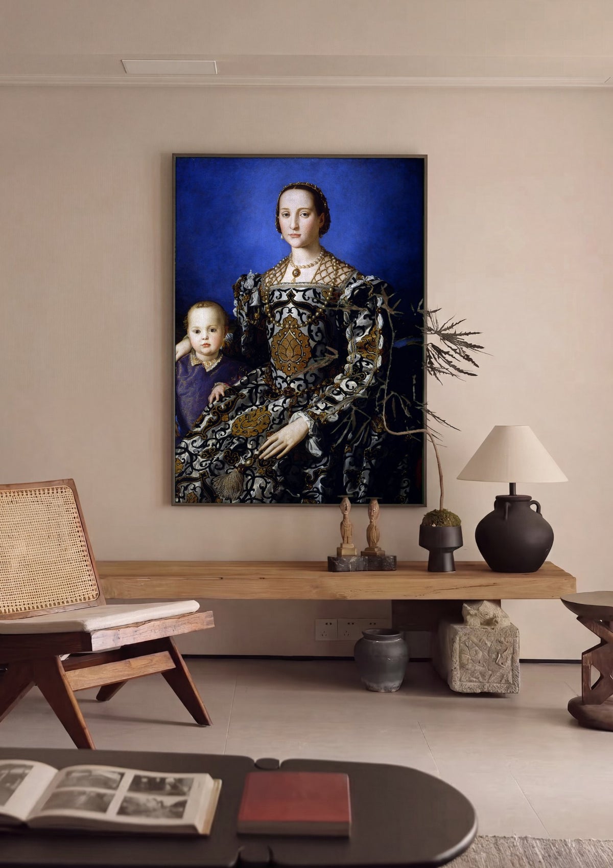 Quadro Decorativo Senhora com Filho - Bronzino | quadro emoldurado na parede