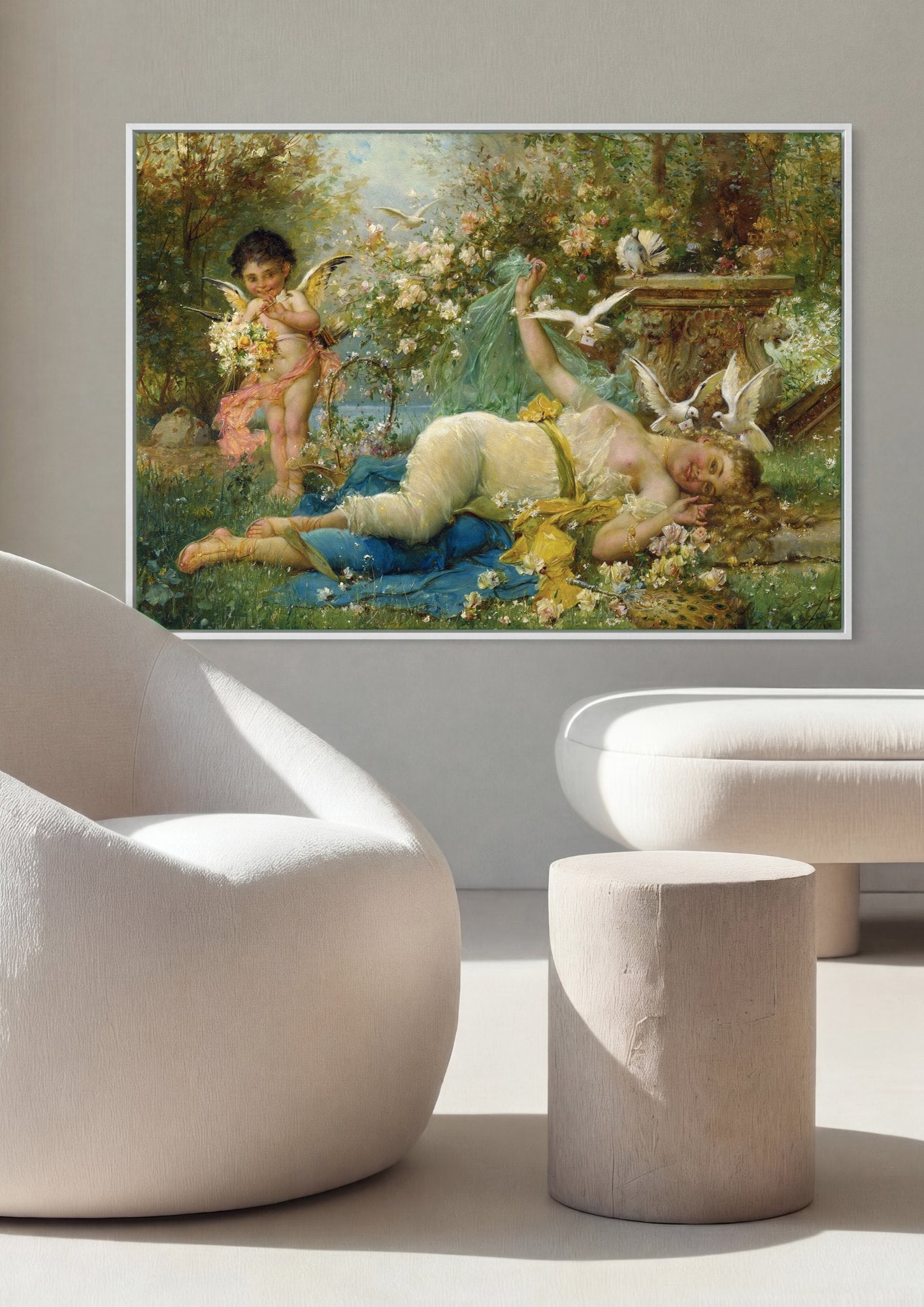 Quadro Decorativo A Mensagem de Amor - Hans Zatzka | quadro emoldurado na parede
