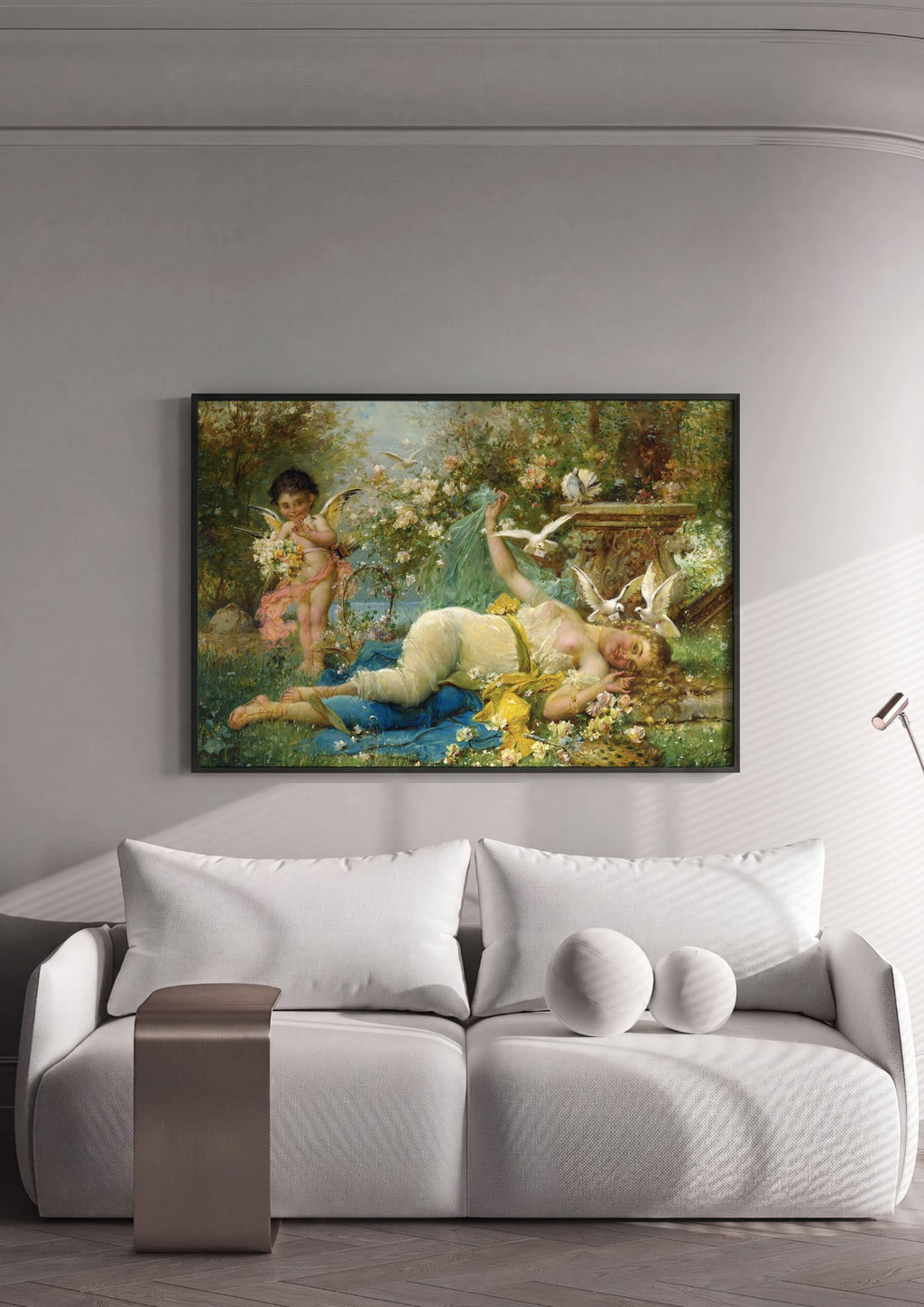 Quadro Decorativo A Mensagem de Amor - Hans Zatzka | quadro emoldurado na parede